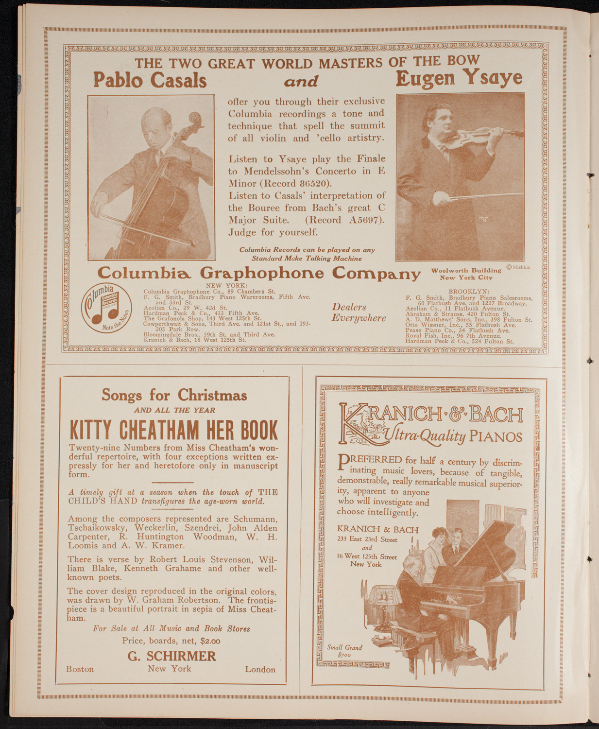Fritz Kreisler, Violin, January 1, 1916, program page 6