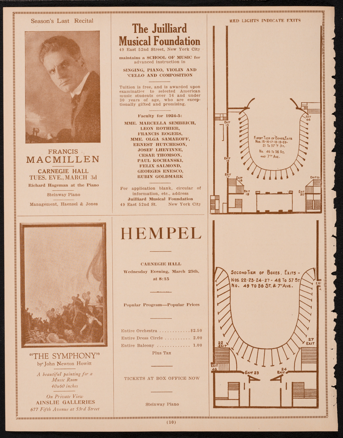 New York Symphony Orchestra, February 27, 1925, program page 10