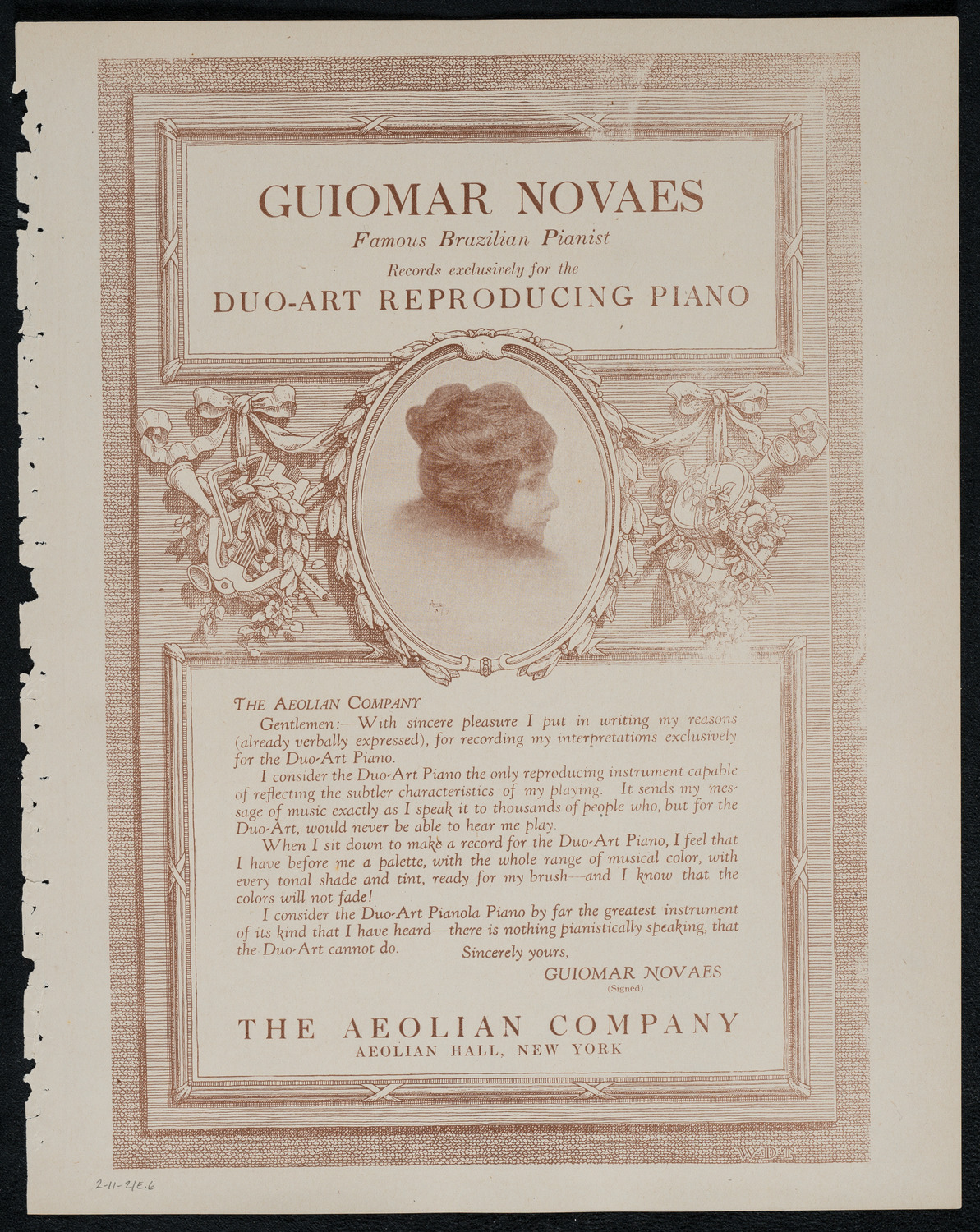 New York Symphony Orchestra, February 11, 1921, program page 11