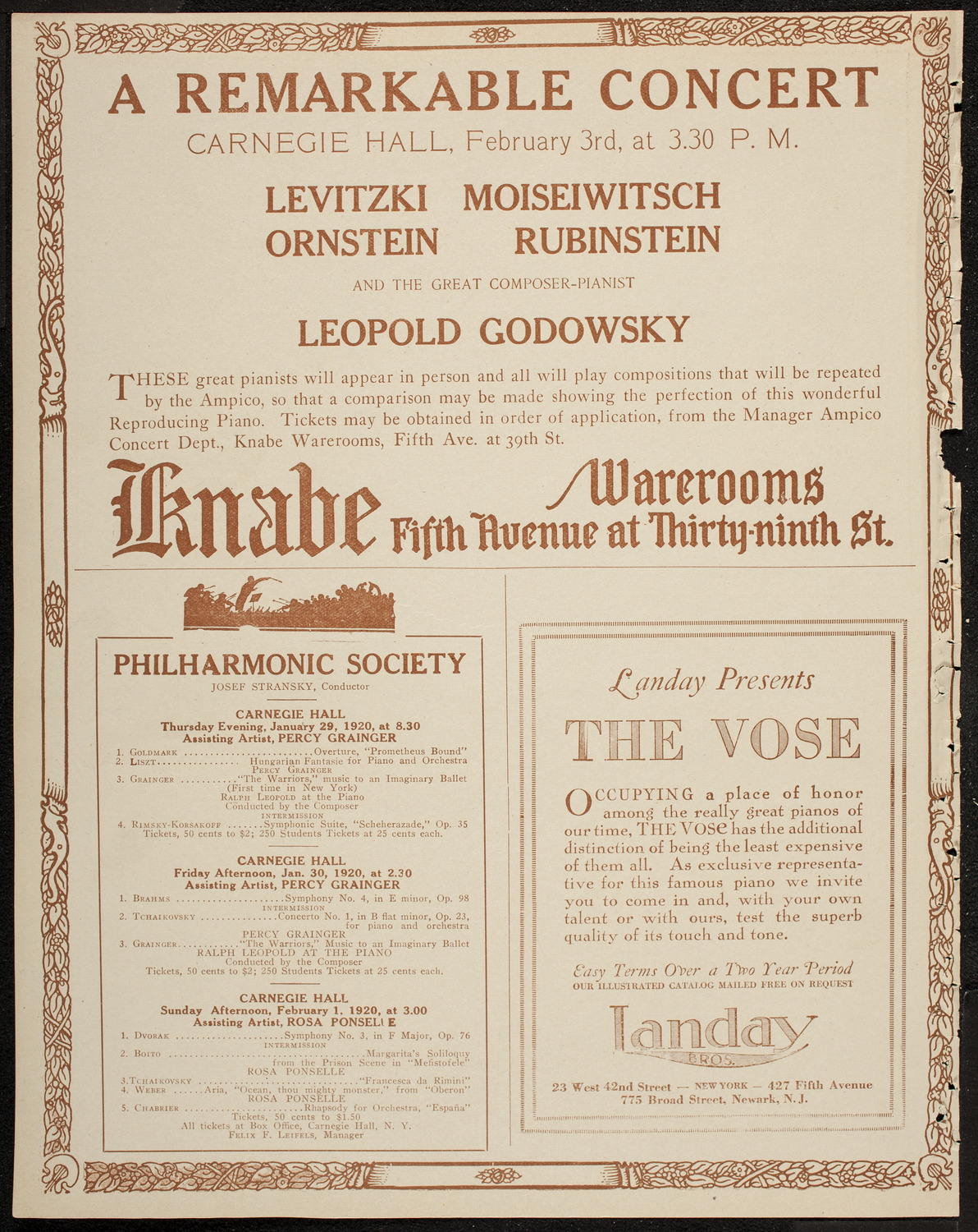 New Symphony Orchestra, January 27, 1920, program page 12