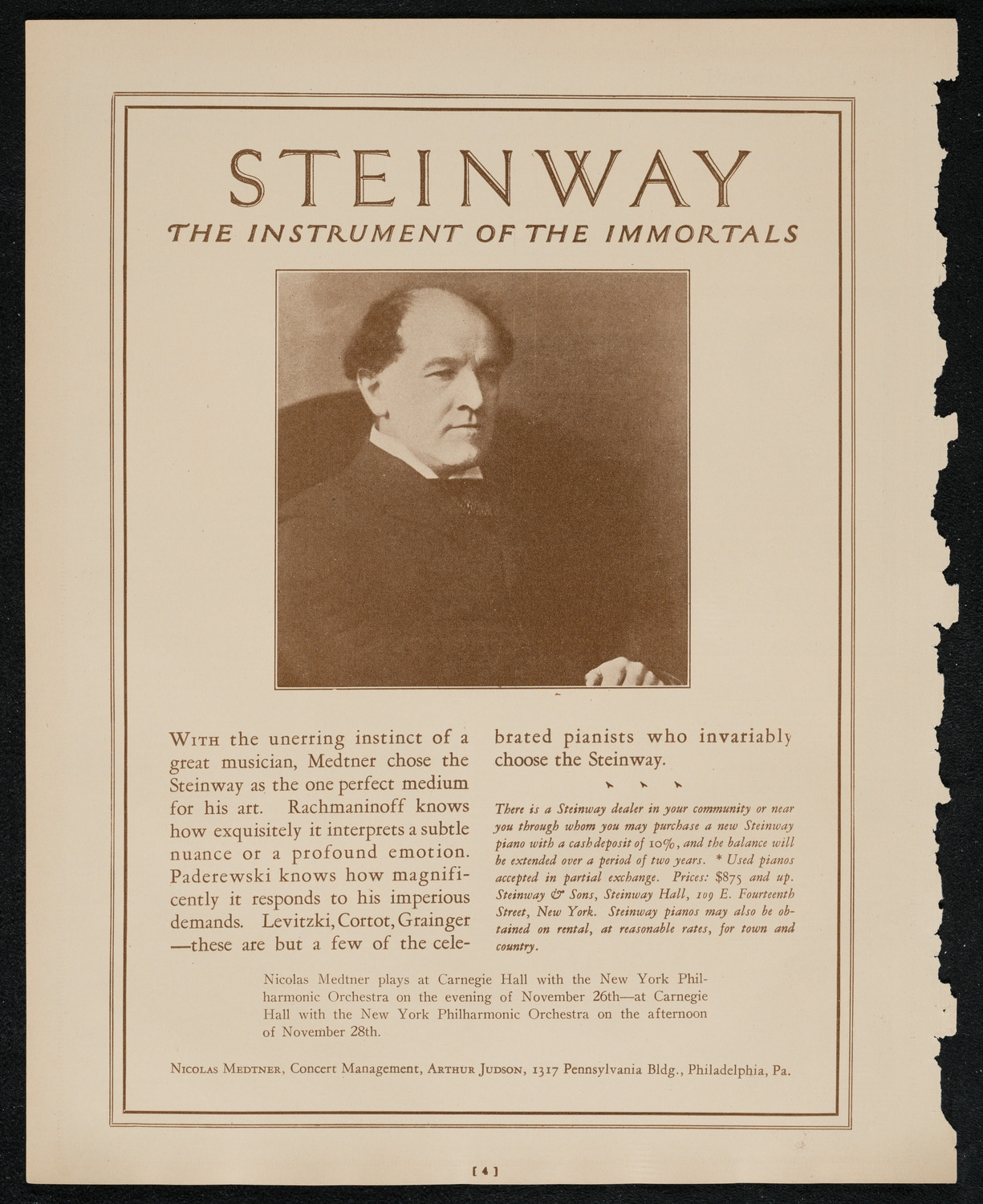 Oratorio Society of New York, November 19, 1924, program page 4