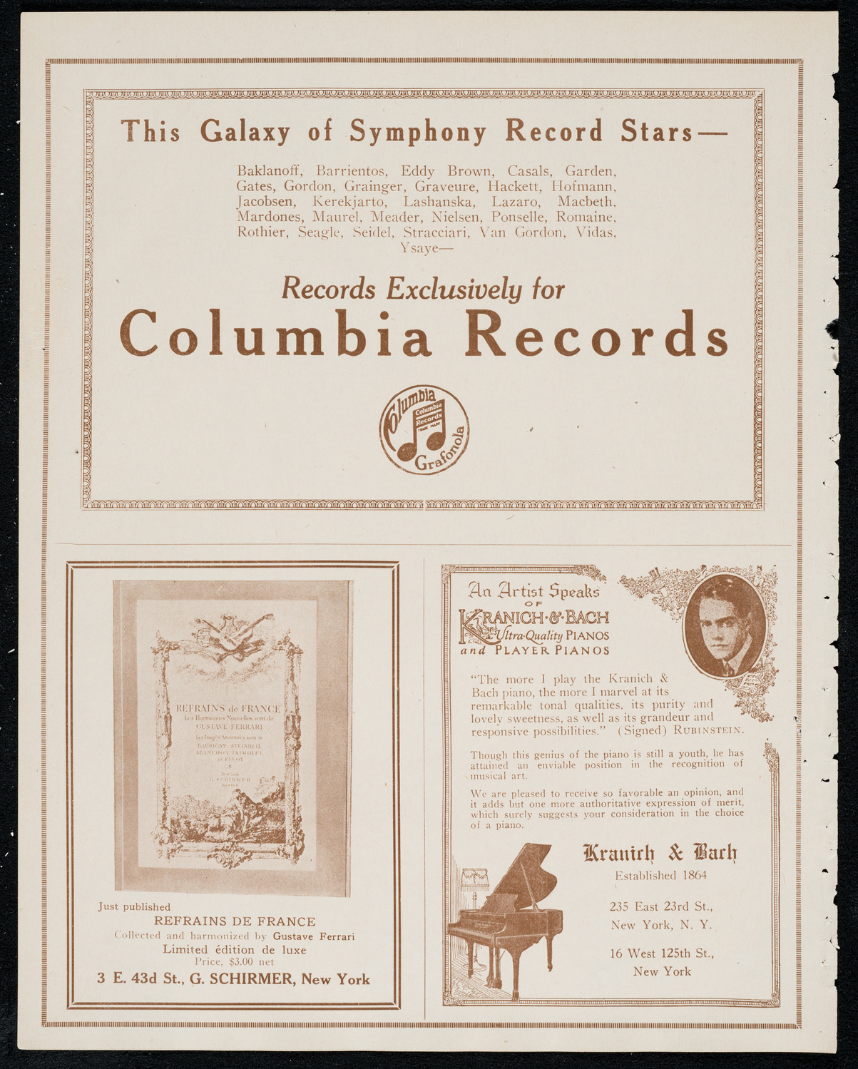Philadelphia Orchestra, December 21, 1920, program page 6