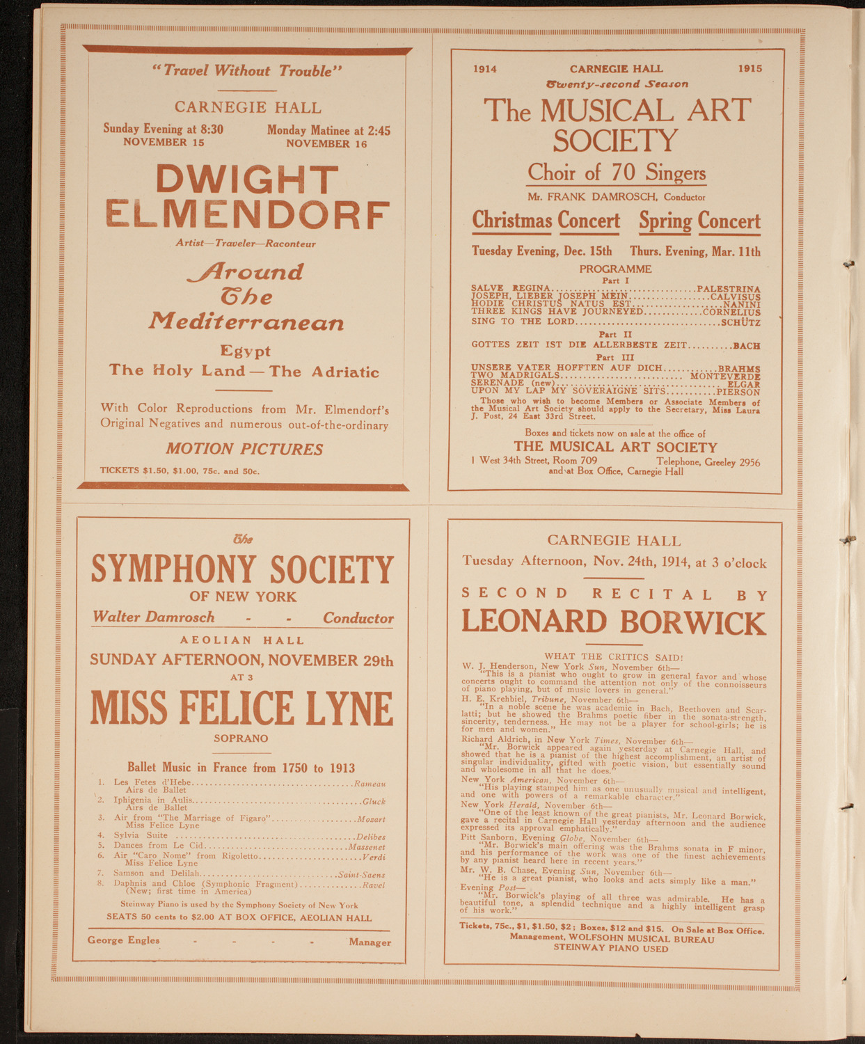 New York Philharmonic, November 15, 1914, program page 8