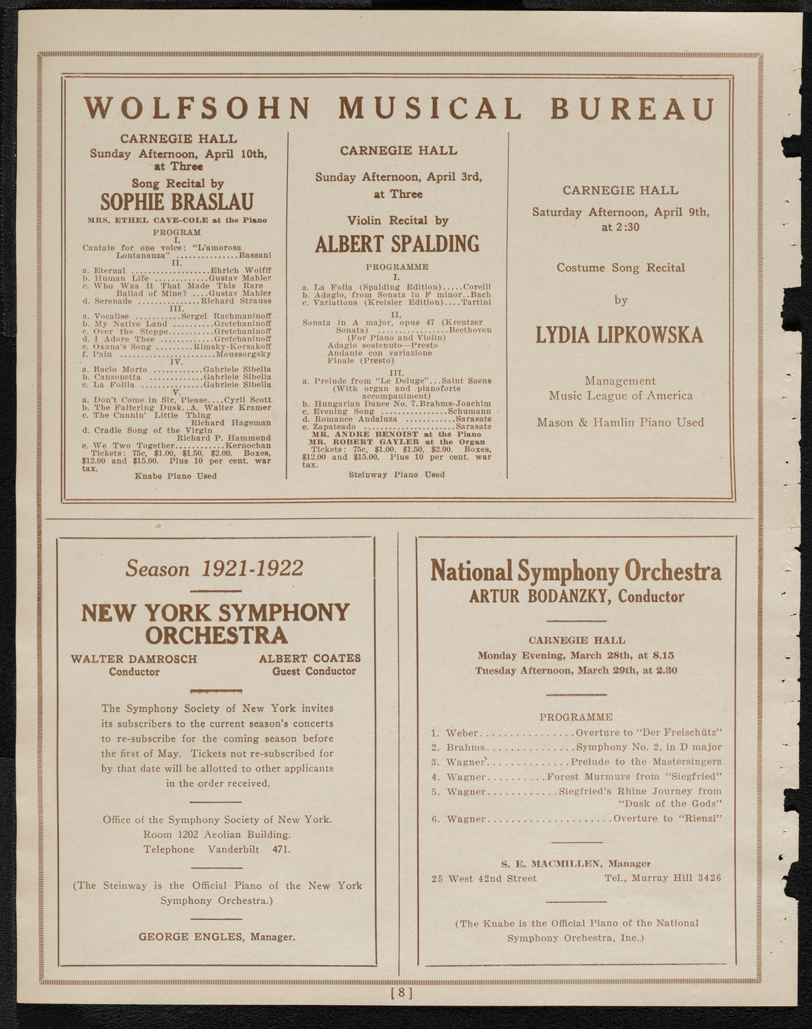 Debate: United States-Russian Policy, March 27, 1921, program page 8