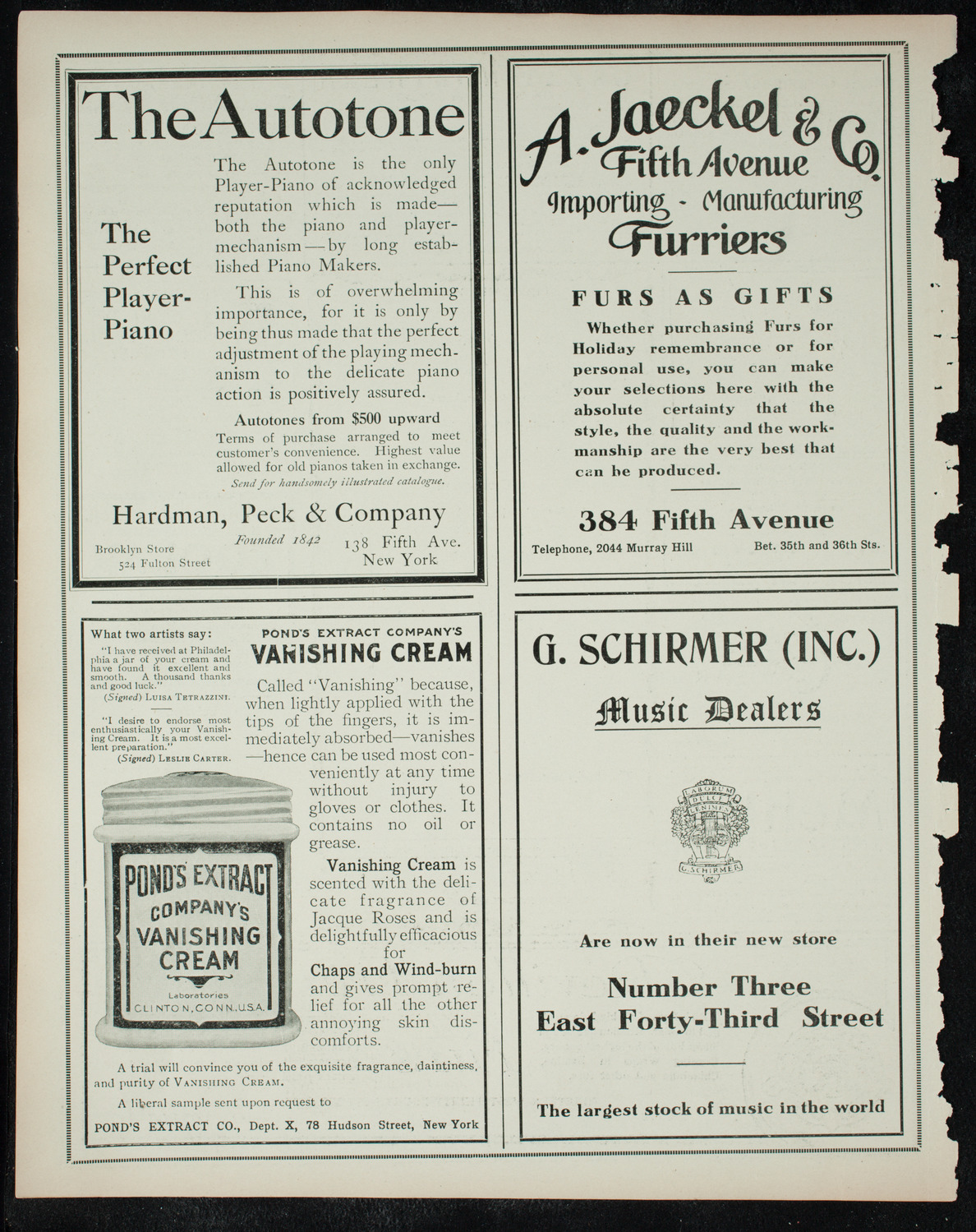New York Philharmonic, December 27, 1910, program page 8