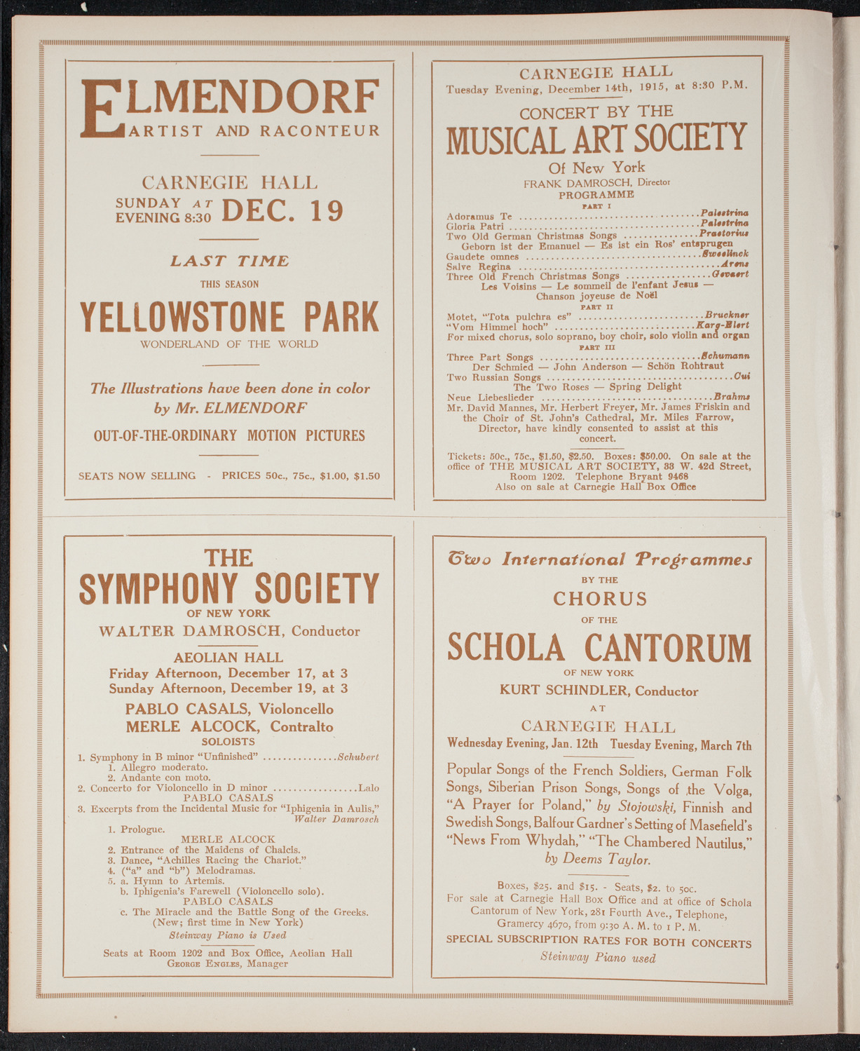 Elmendorf Lecture: The Grand Canyon of Arizona, December 12, 1915, program page 8