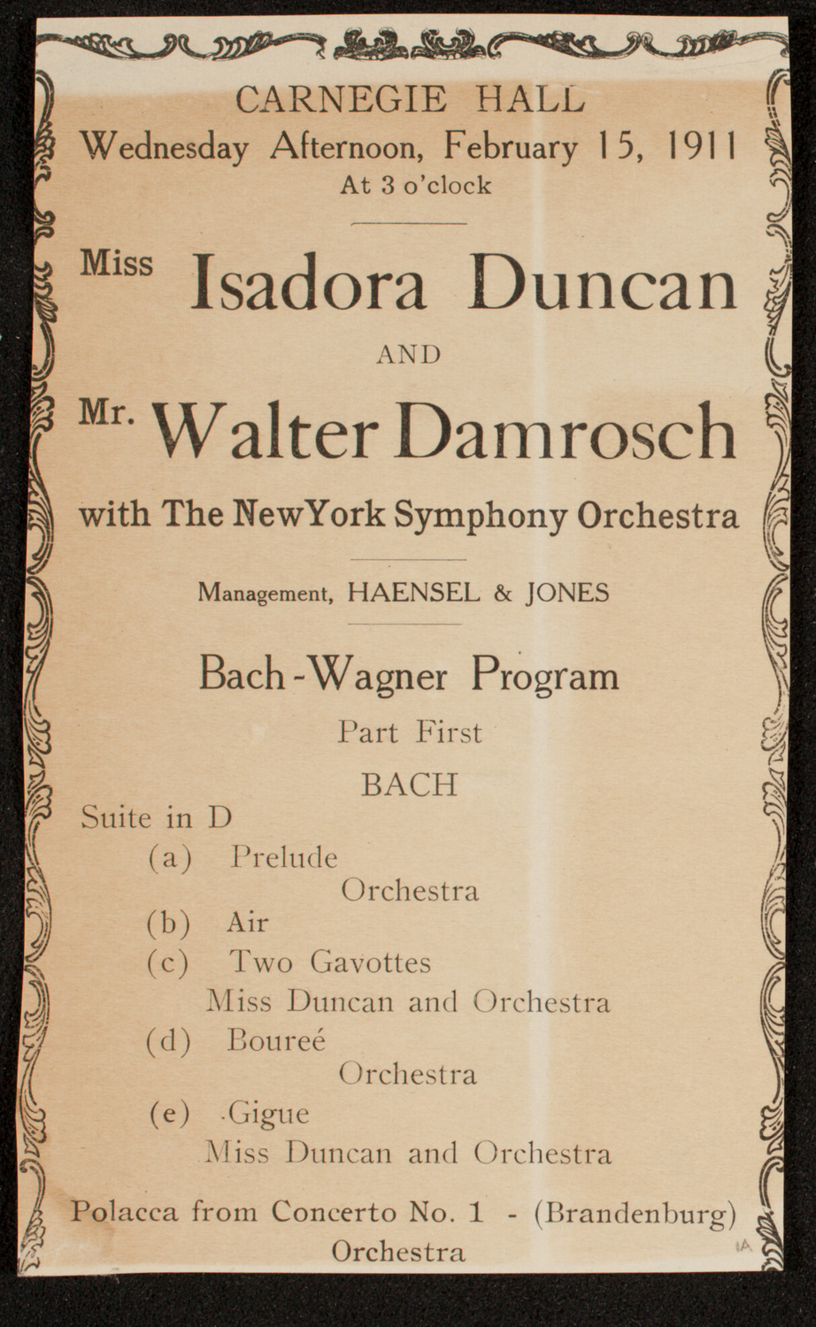 Luisa Tetrazzini, Soprano, March 6, 1911, program page 15