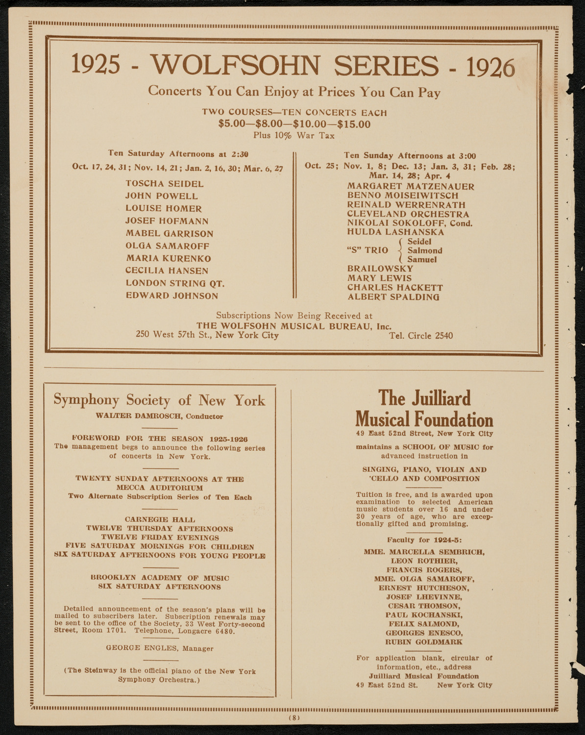 Meeting: Columbia Presbyterian Medical Center, April 30, 1925, program page 8