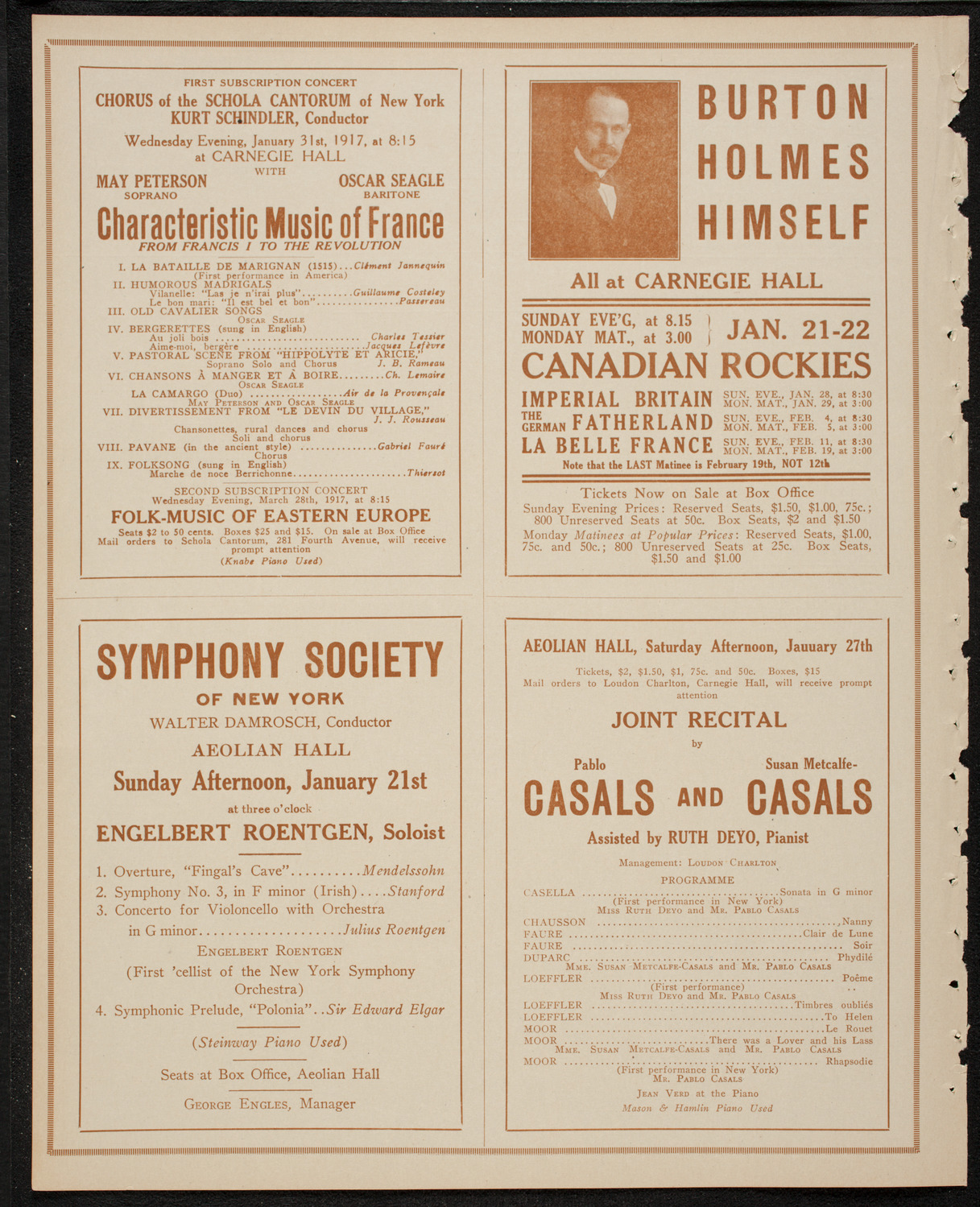 New York Philharmonic, January 19, 1917, program page 8