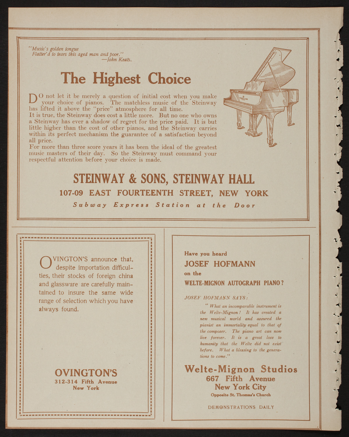 Eddy Brown, Violin, March 17, 1918, program page 4