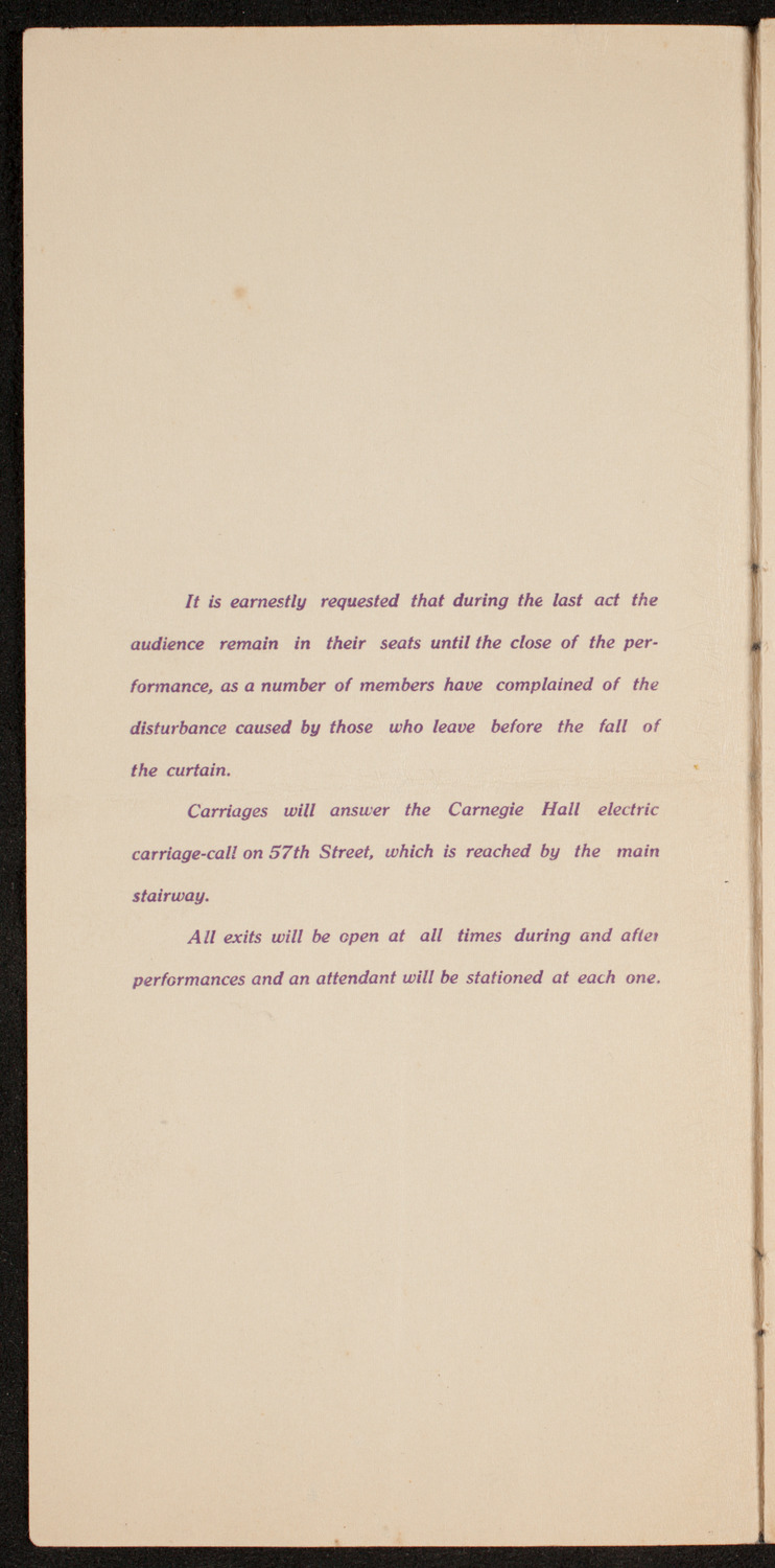 Amateur Comedy Club, April 9, 1913, program page 2