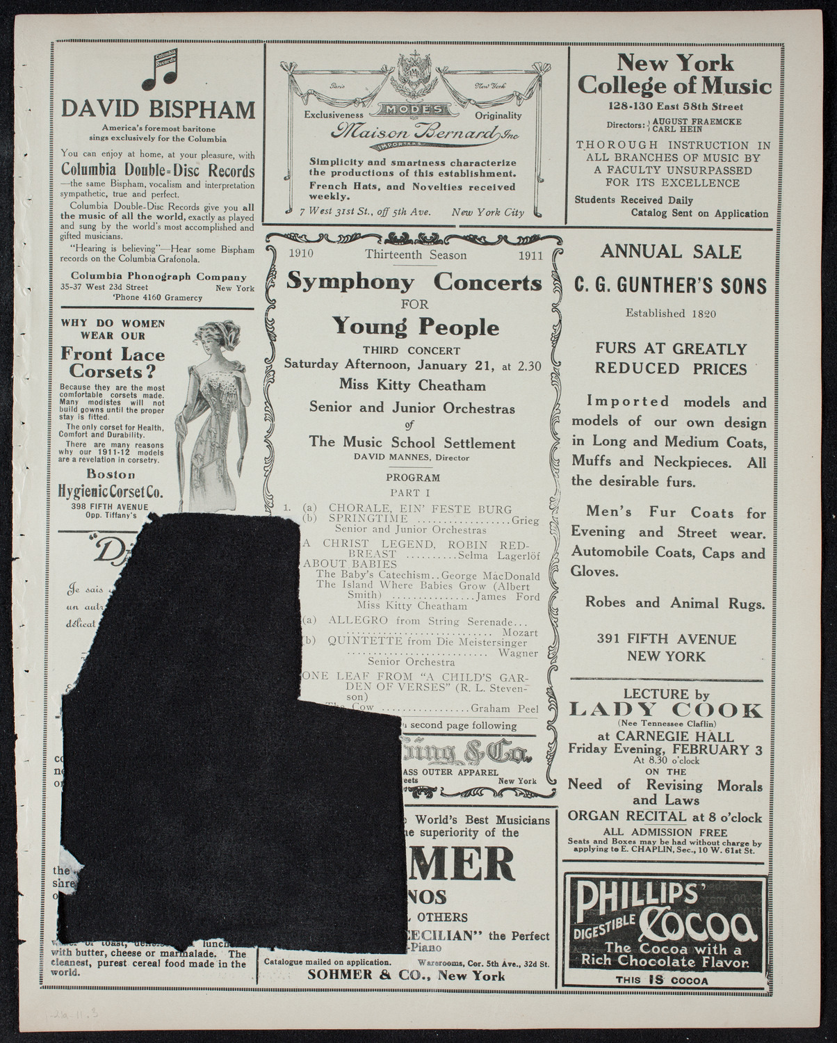 Symphony Concert for Young People, January 21, 1911, program page 5