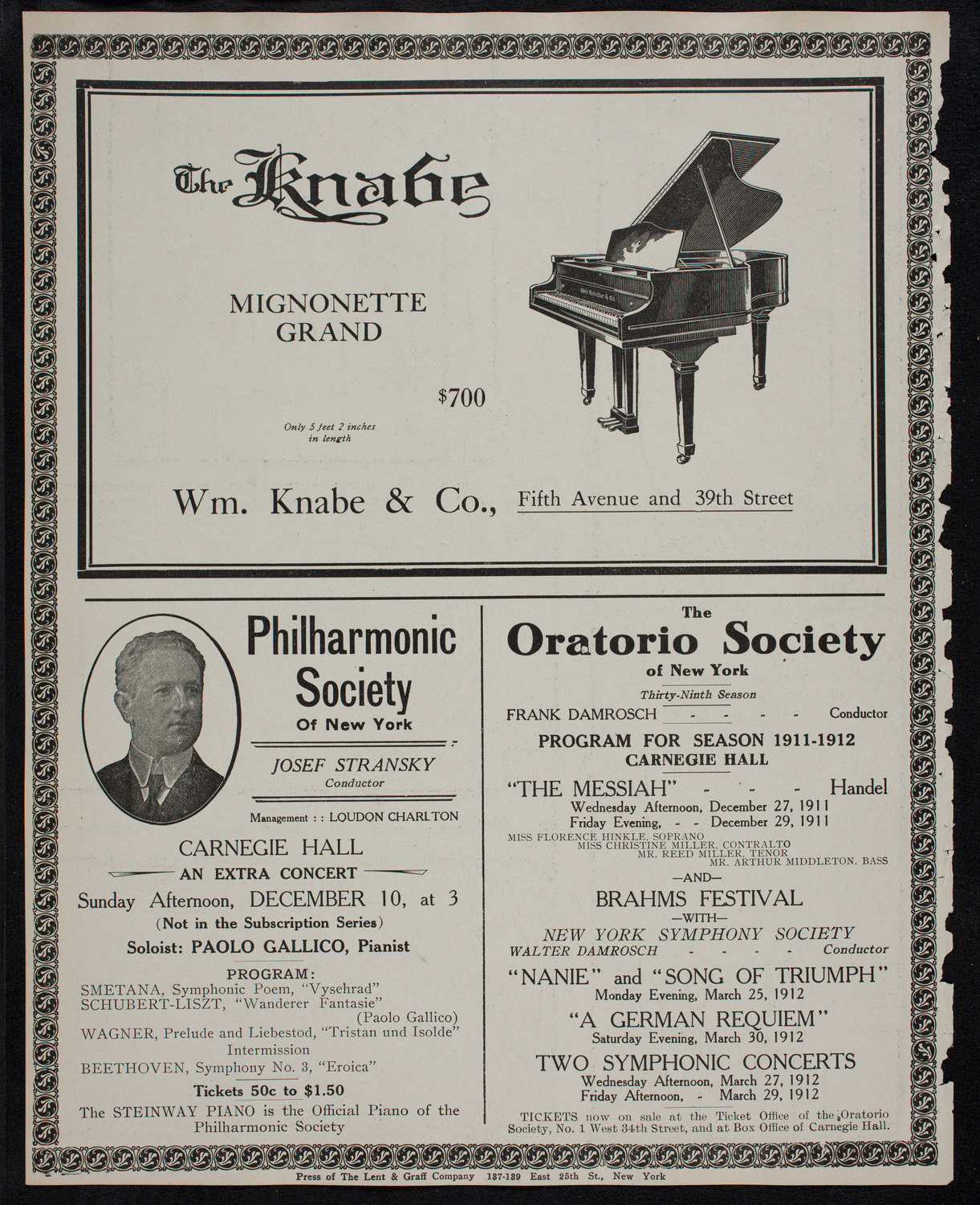 Elmendorf Lecture: Rome, December 3, 1911, program page 12