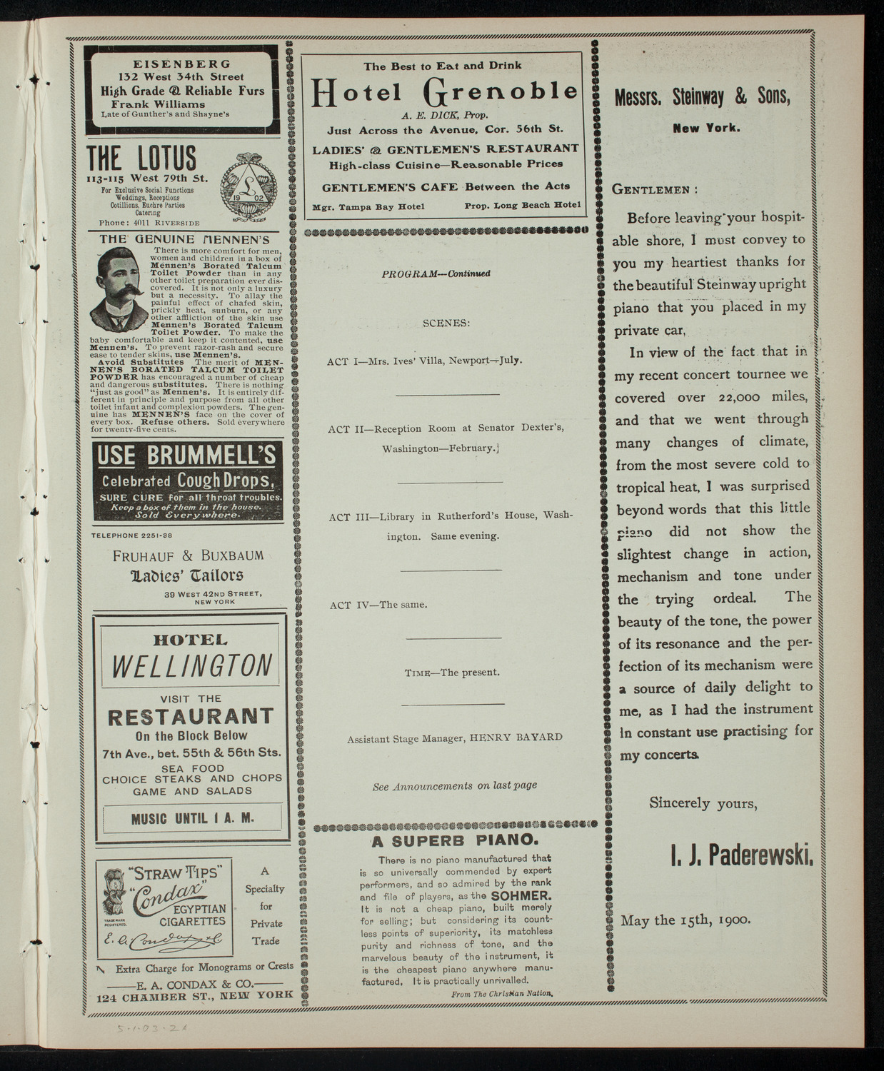 American Academy of Dramatic Arts, May 1, 1903, program page 3
