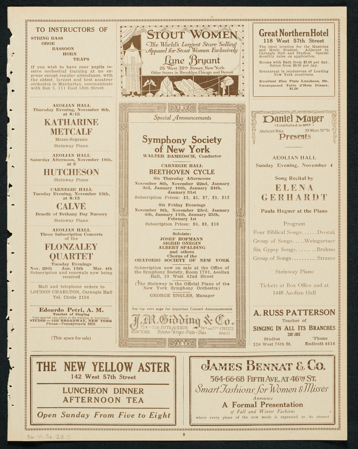 Duncan Dancers, November 3, 1923, program page 9