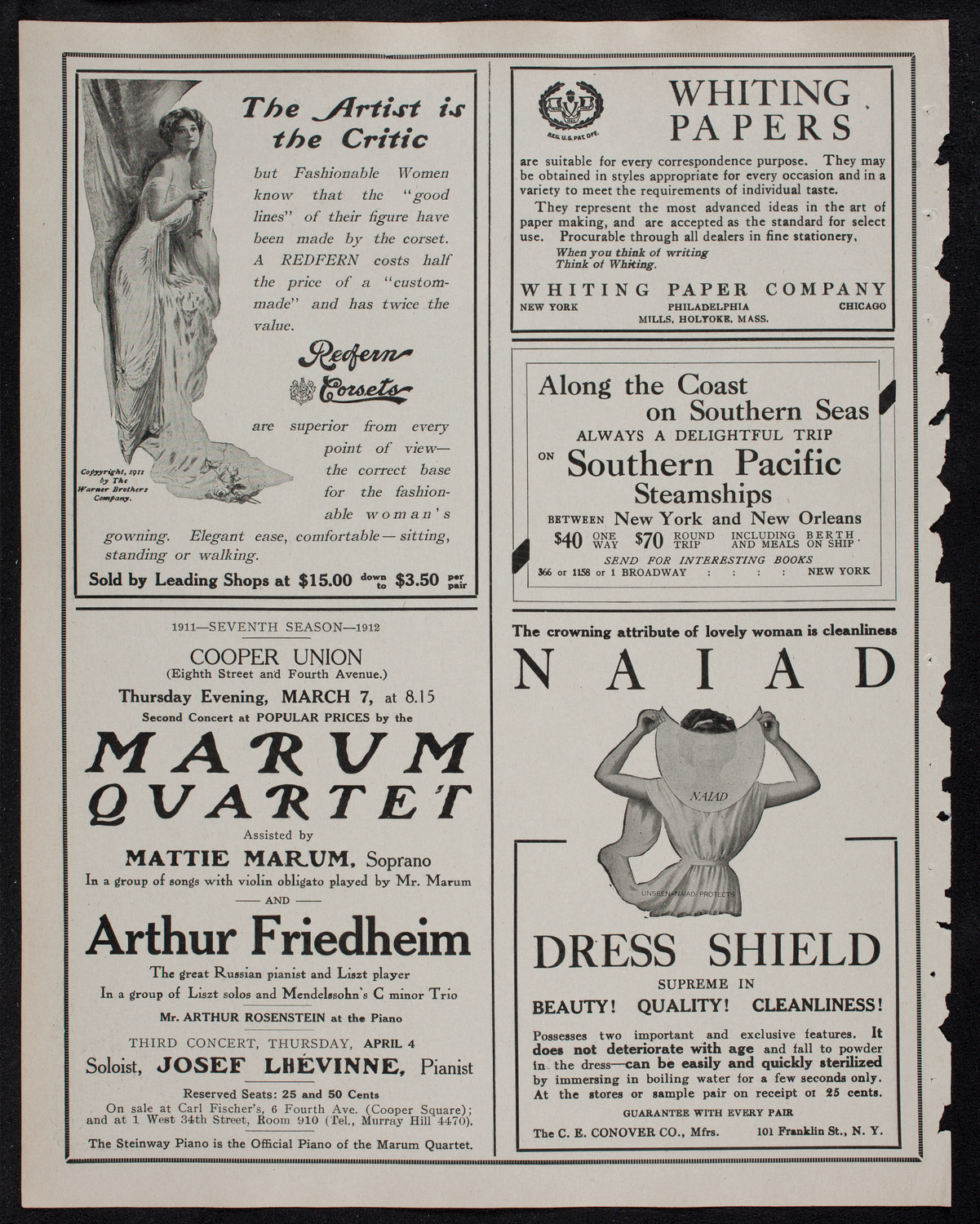Jan Kubelik, Violin, and Wilhelm Backhaus, Piano, February 25, 1912, program page 2