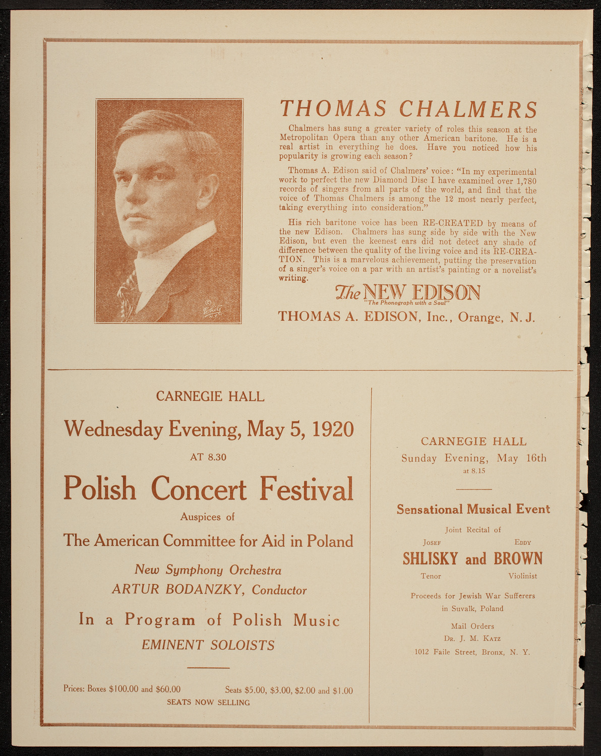 Arnold Volpe and his Symphony Orchestra, May 1, 1920, program page 2