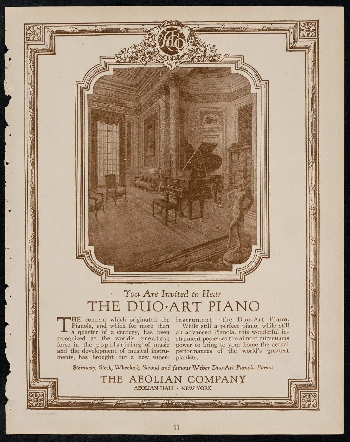 Sir Arthur Conan Doyle, May 7, 1922, program page 11