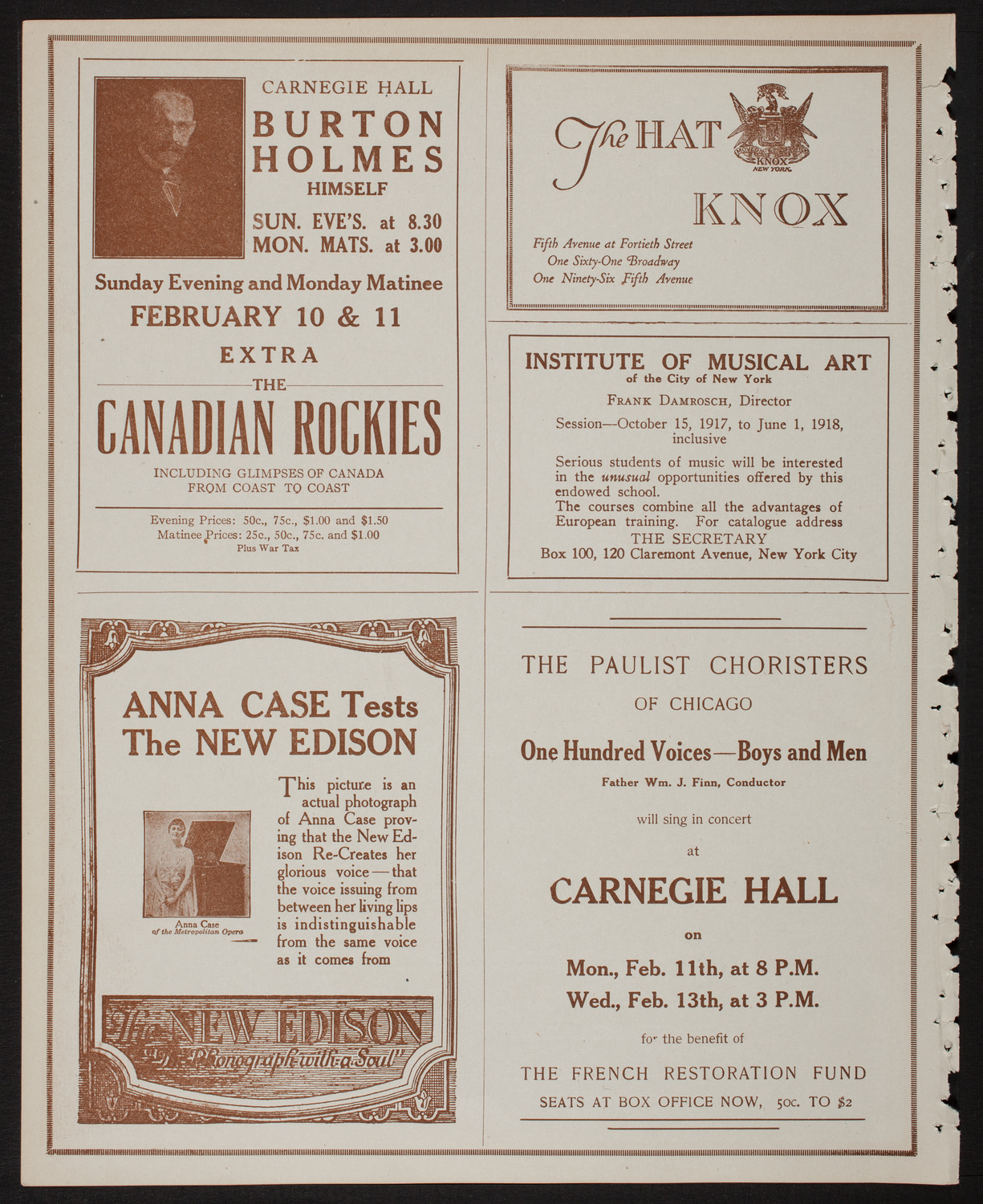 New York Philharmonic, February 8, 1918, program page 2