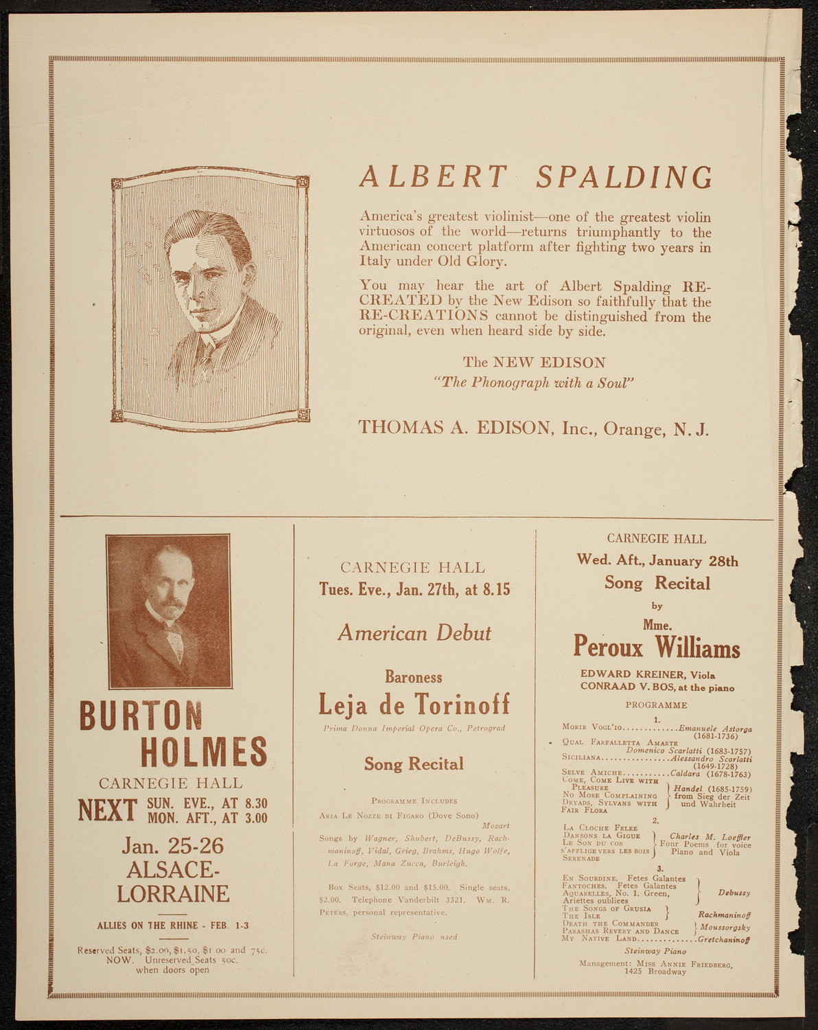 Lecture by Sir Oliver Lodge, January 22, 1920, program page 2