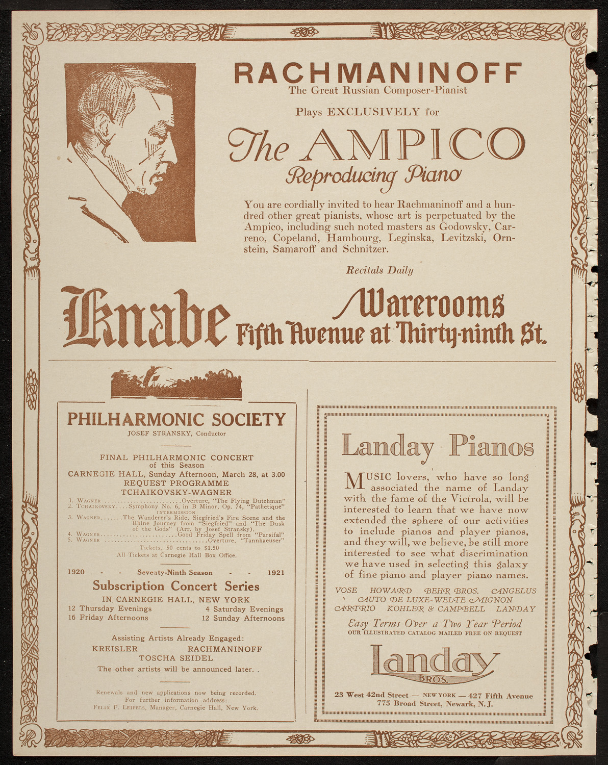 Russian Symphony Society of New York, March 27, 1920, program page 12