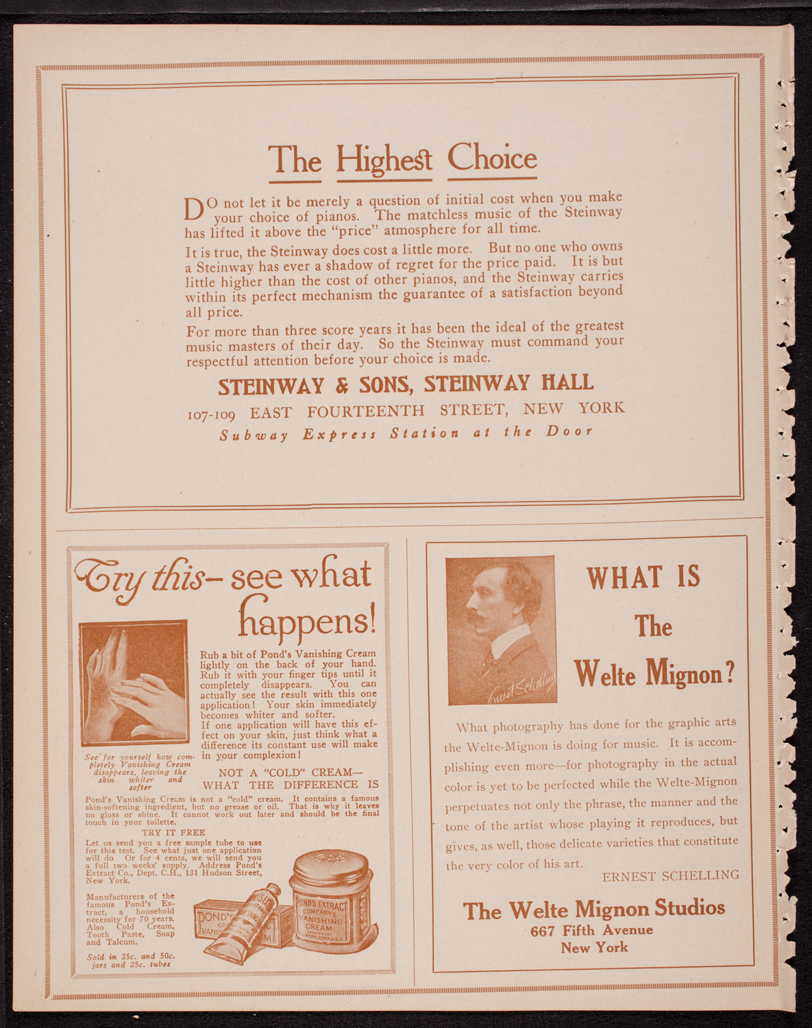 Fritz Kreisler, Violin, December 31, 1916, program page 4