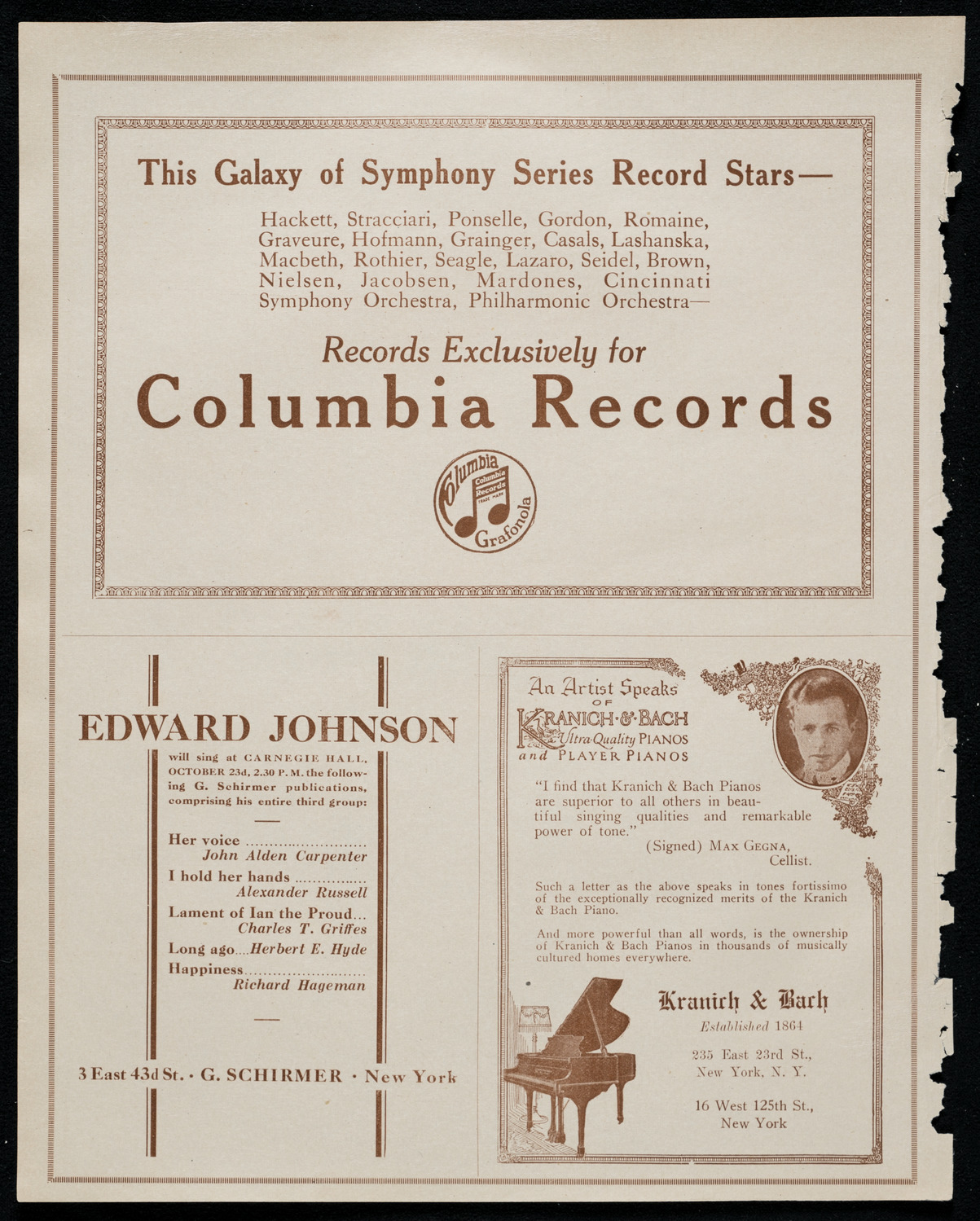 National Symphony Orchestra, October 19, 1920, program page 6