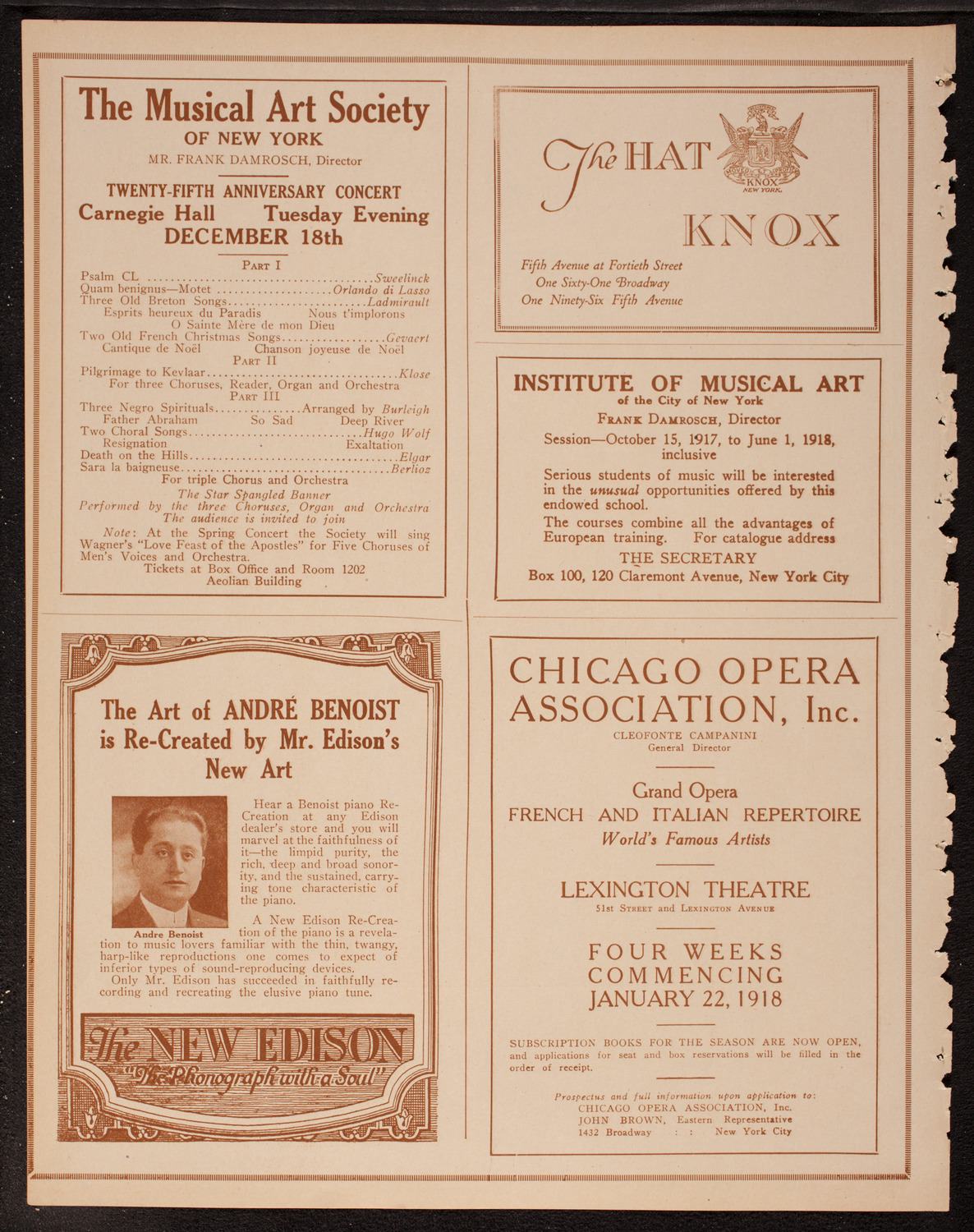 New York Philharmonic, November 25, 1917, program page 2