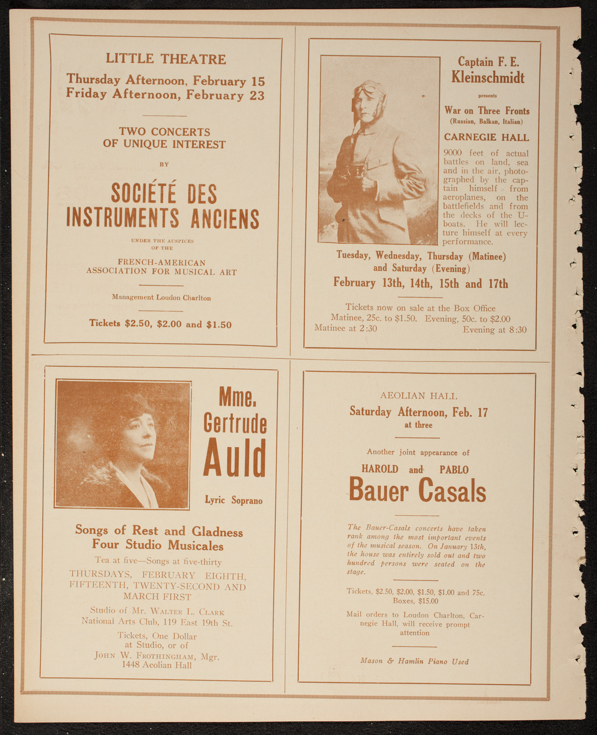 New York Philharmonic, February 2, 1917, program page 10