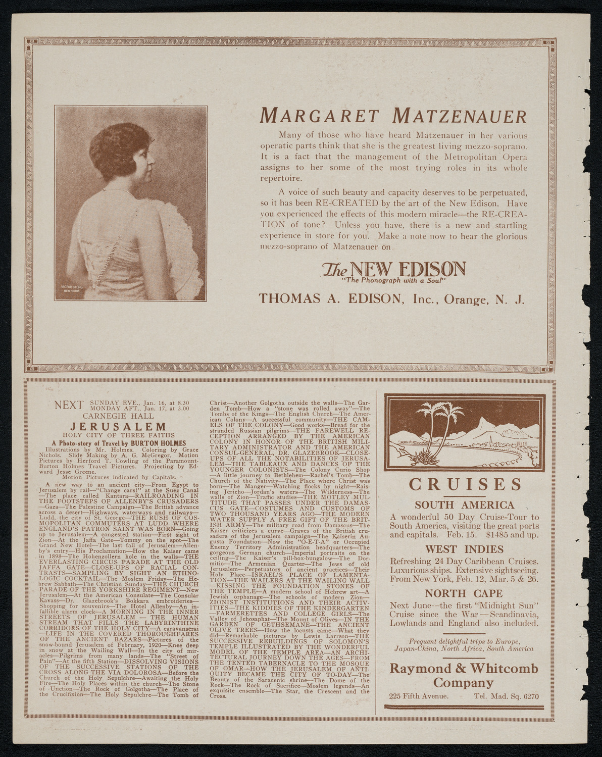 Burton Holmes Travelogue: Constantinople, January 10, 1921, program page 2