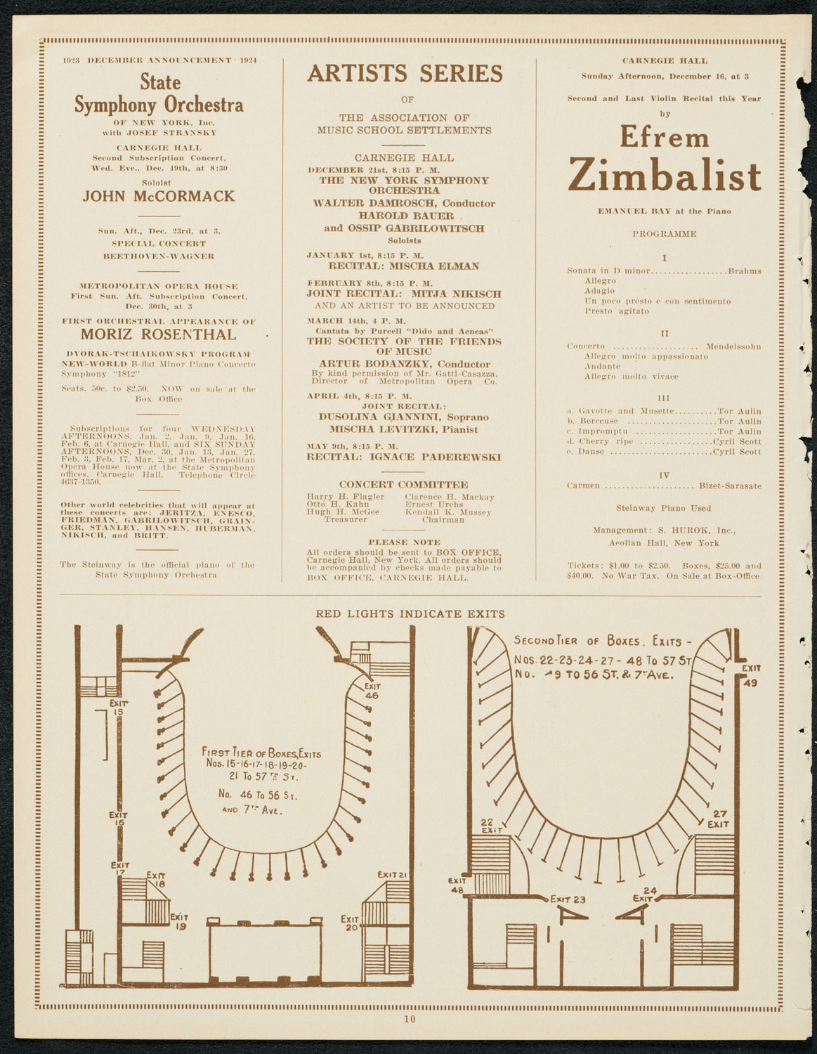 New York Philharmonic, December 13, 1923, program page 10