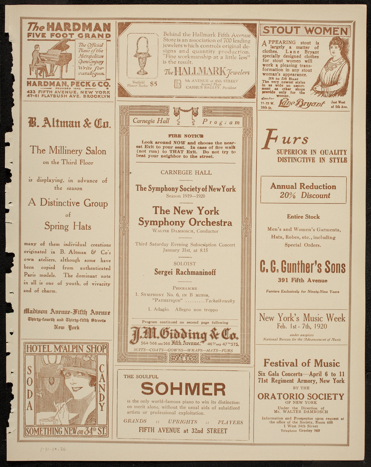New York Symphony Orchestra, January 31, 1920, program page 5