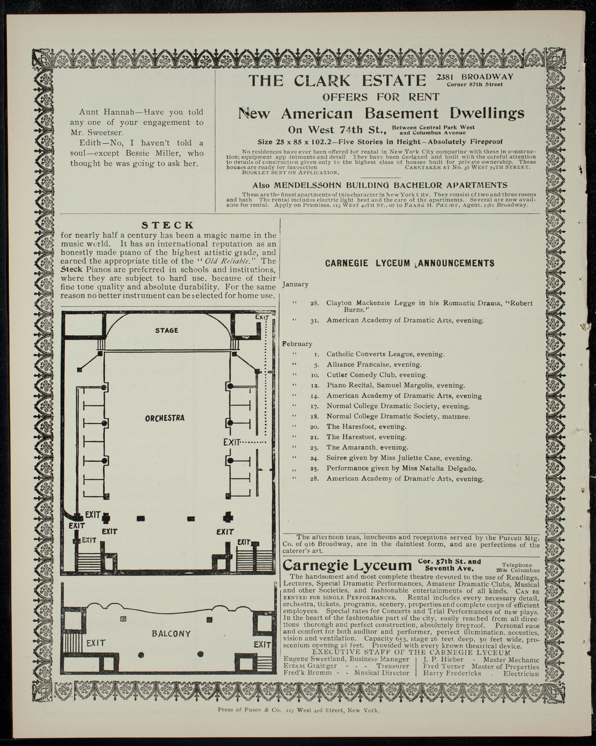 New York Scottish Society, January 24, 1905, program page 4