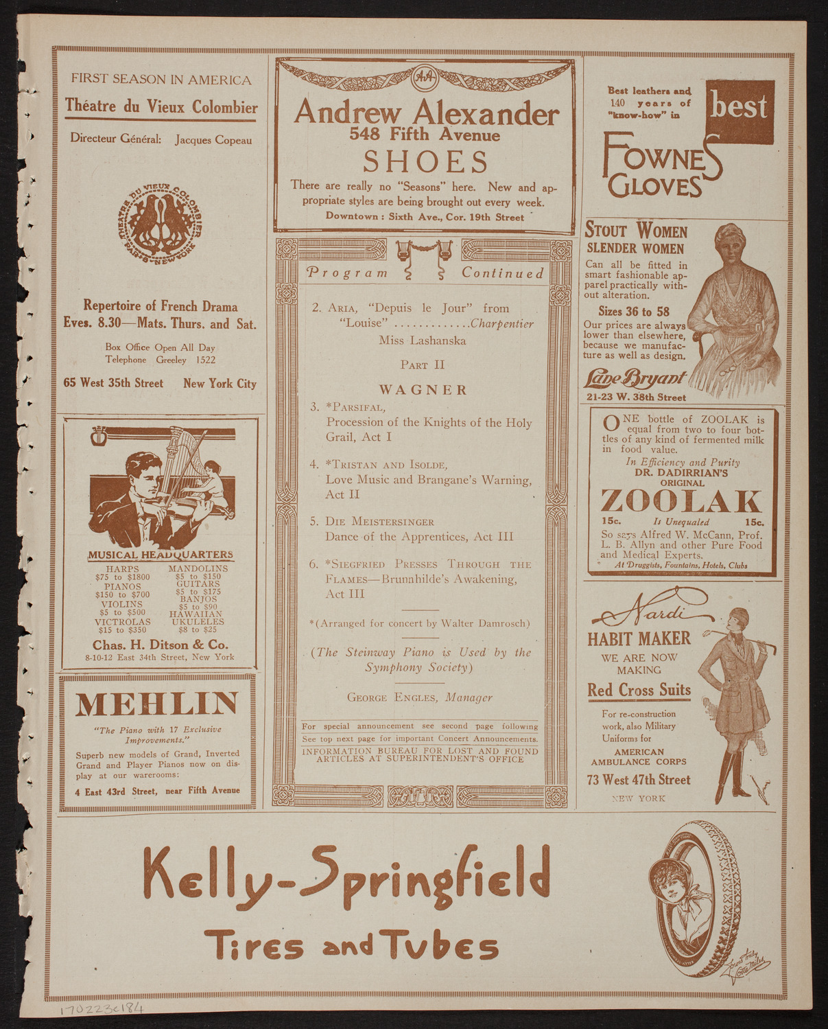 New York Symphony Orchestra, February 23, 1918, program page 7