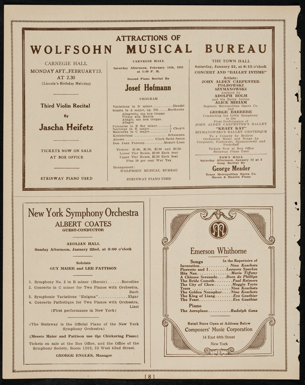 Leonardo da Vinci Evening with Comm. Dr. John W. Lieb, January 20, 1922, program page 8