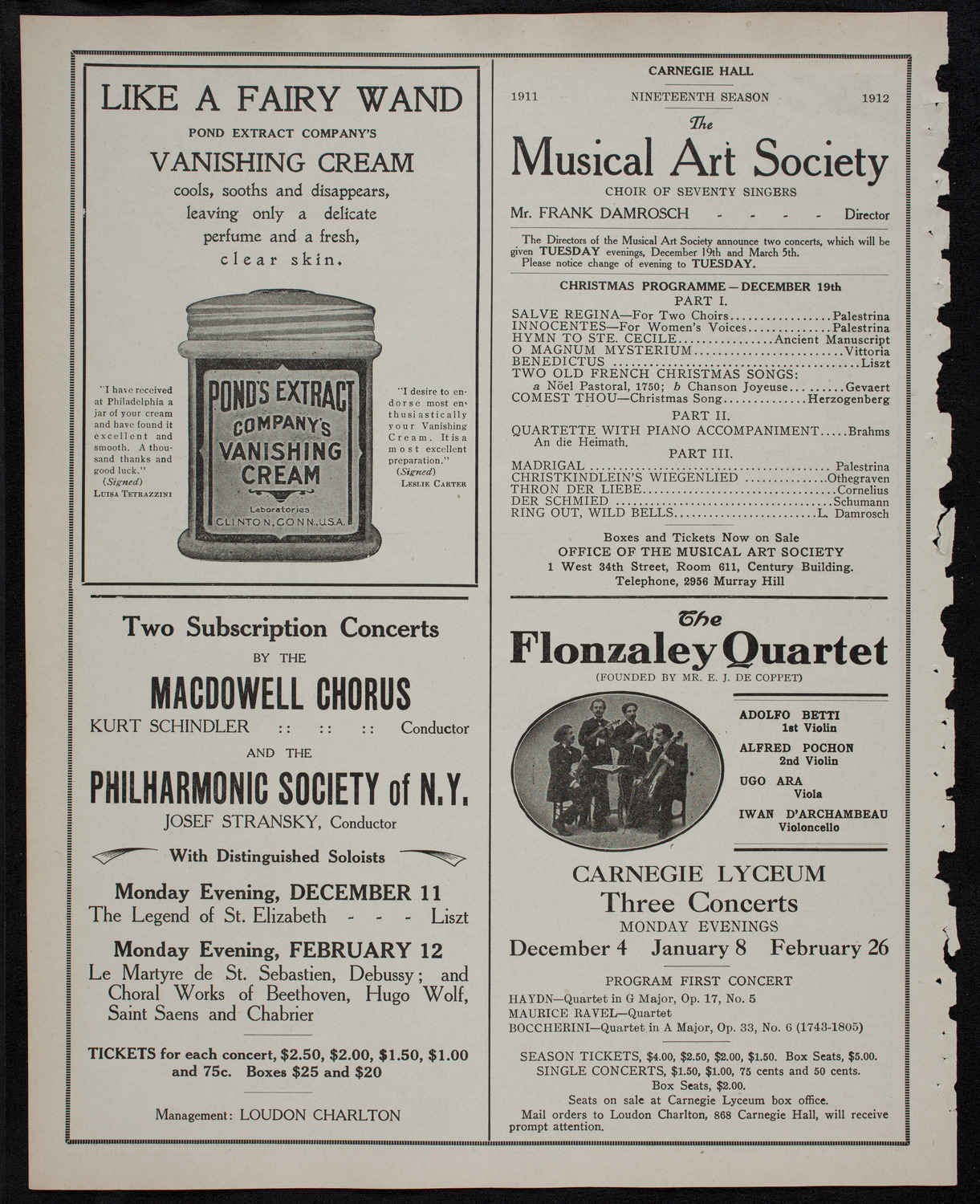 Fannie Bloomfield Zeisler, Piano, December 2, 1911, program page 8