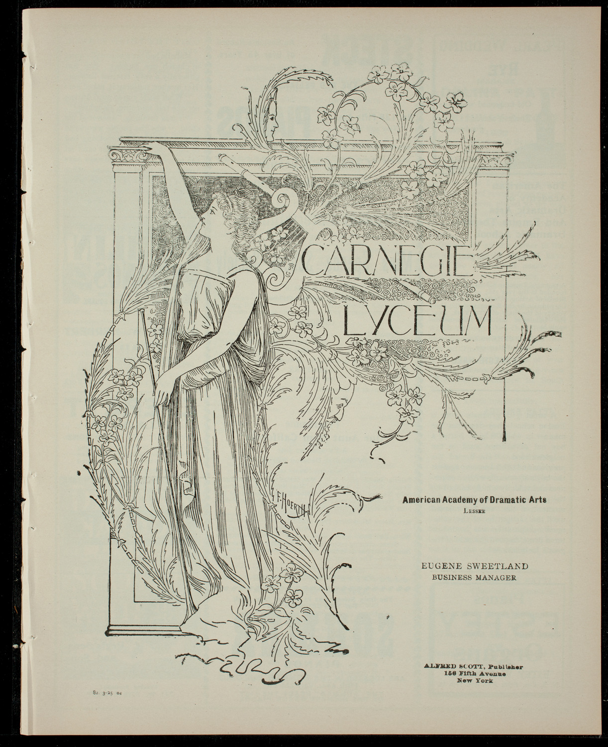 Miss Spence School Society/ Benefit: Class for Crippled Children, March 25, 1904, program page 1