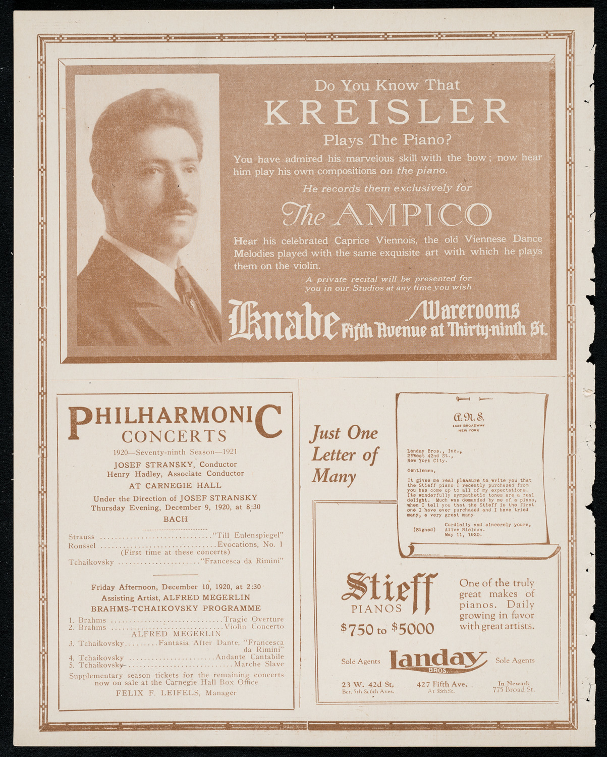 National Symphony Orchestra, December 8, 1920, program page 12