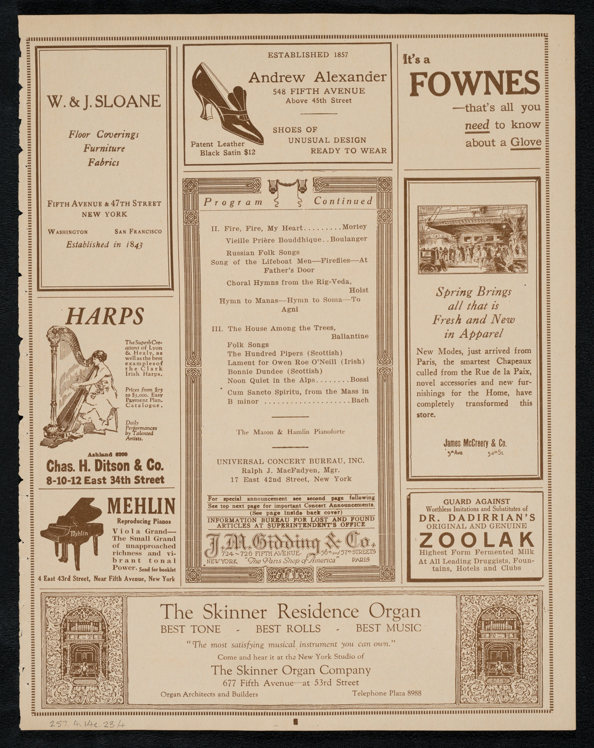 Harvard Glee Club, April 14, 1923, program page 7