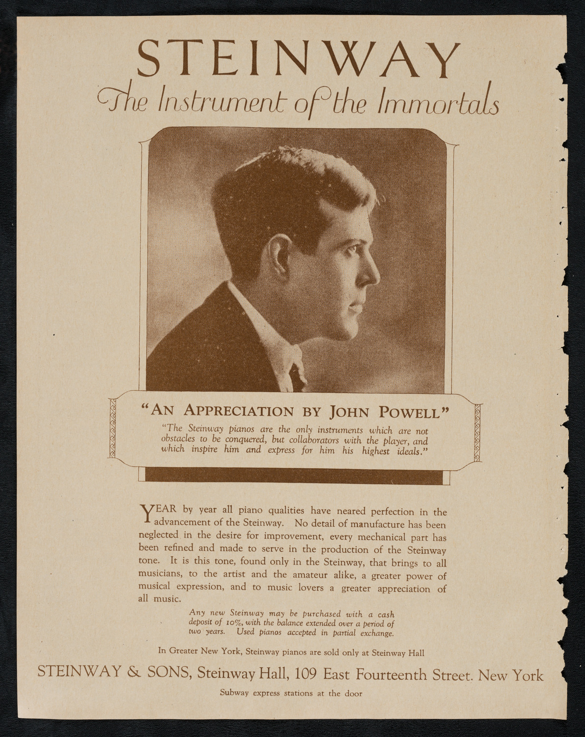 New York Philharmonic, March 11, 1923, program page 4