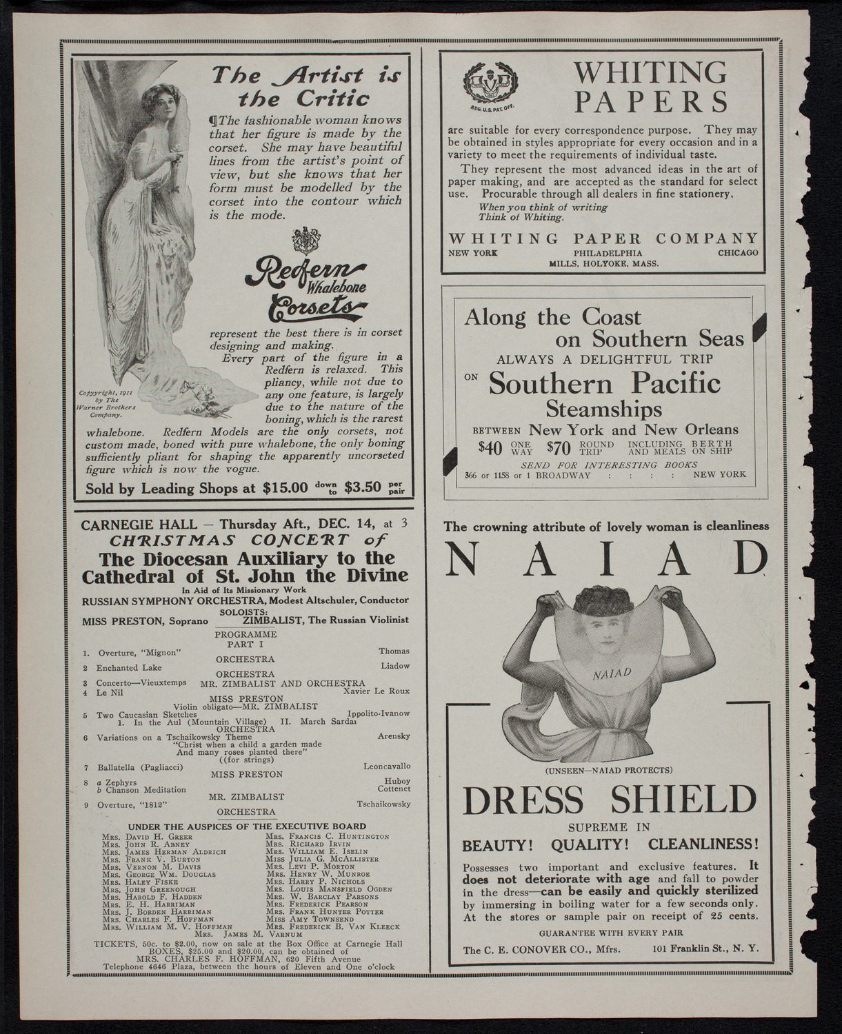 Frances Alda, Soprano, December 5, 1911, program page 2