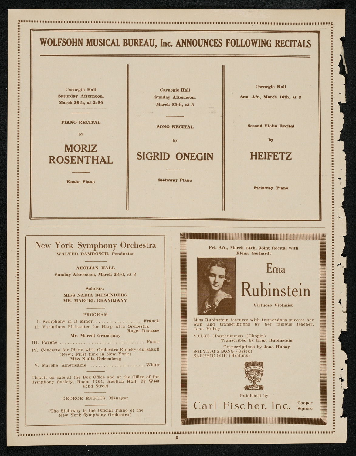 Boston Symphony Orchestra, March 15, 1924, program page 8