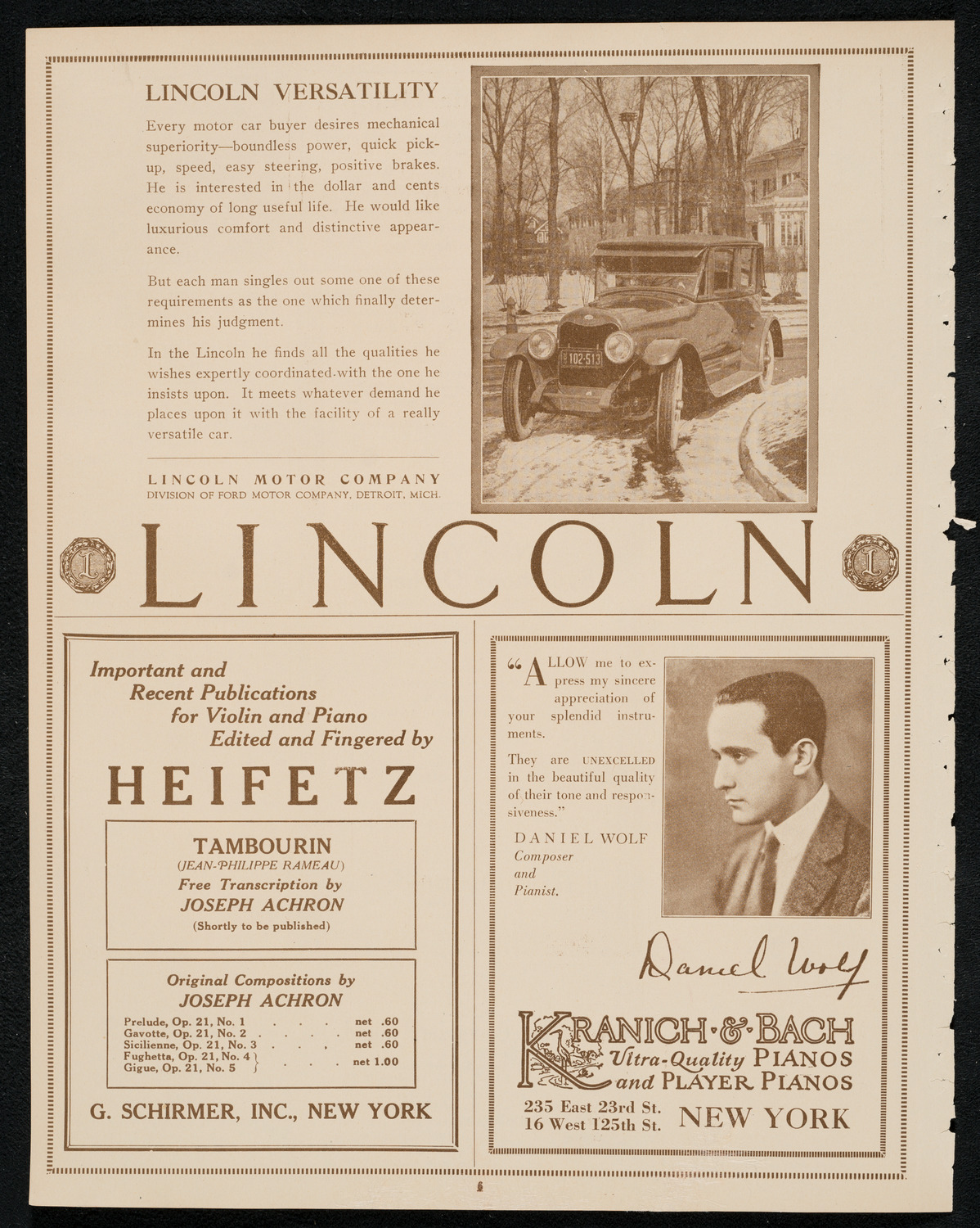 New York Symphony Orchestra: Beethoven Cycle, January 11, 1924, program page 6