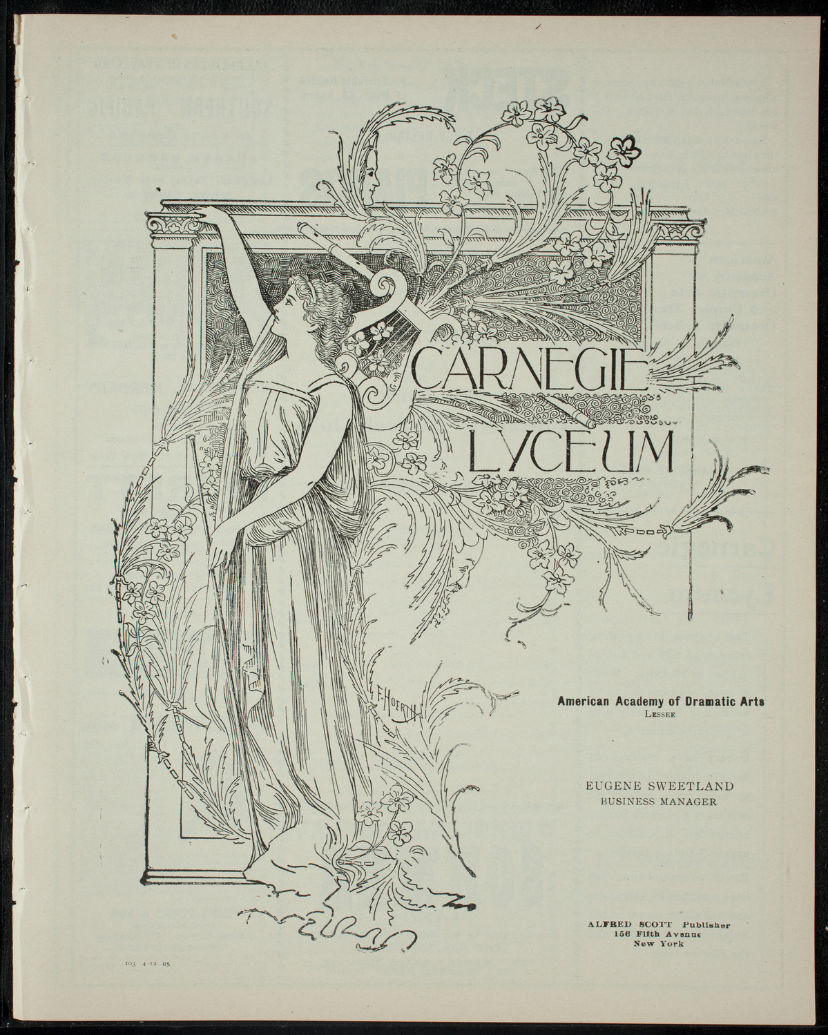 New York University Musical Clubs, April 12, 1905, program page 1