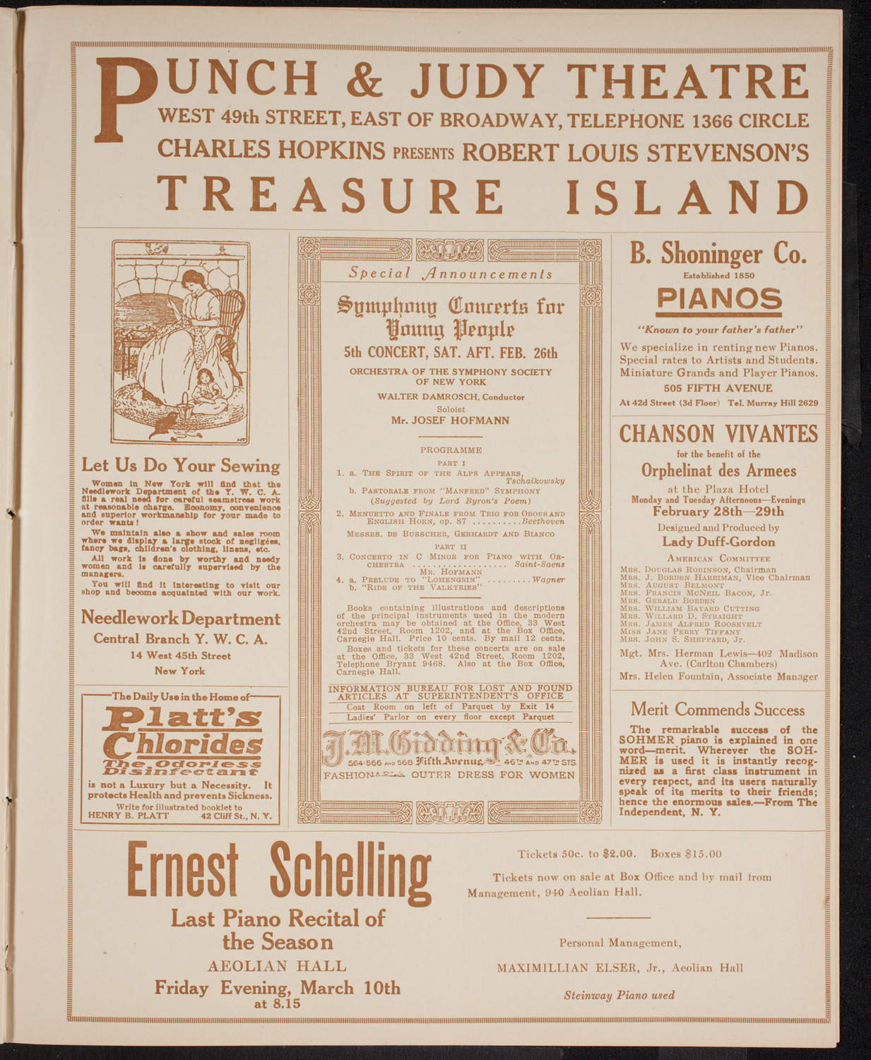 New York Philharmonic, February 25, 1916, program page 9