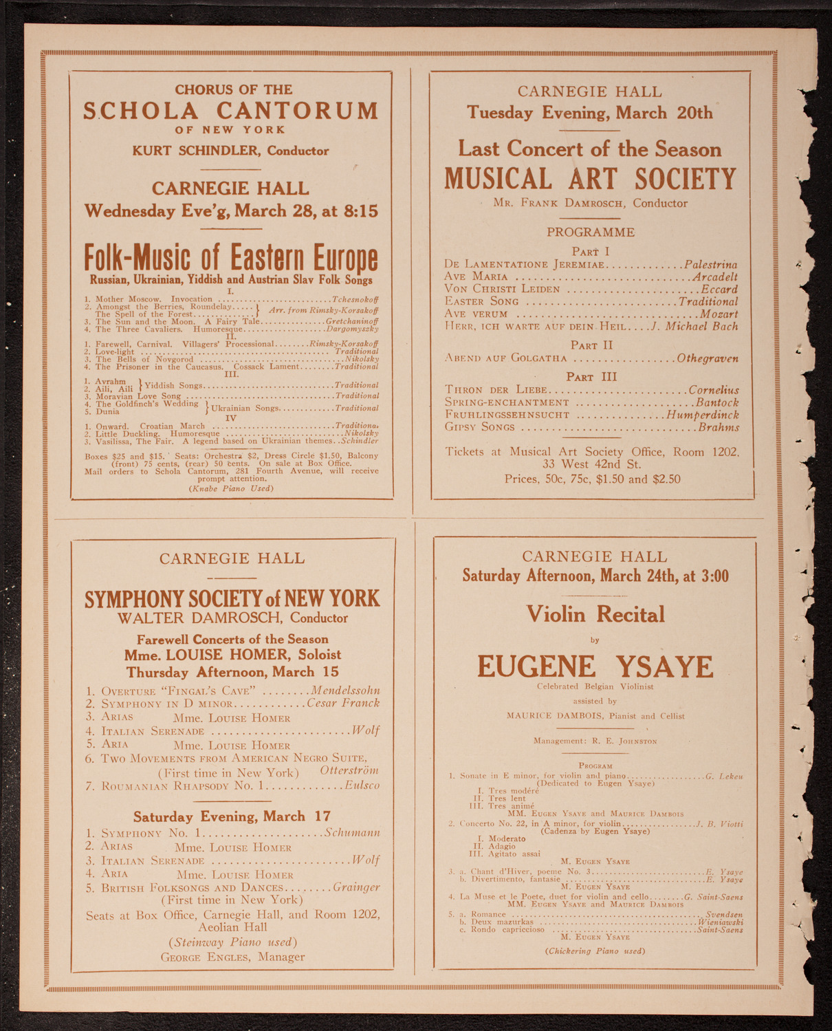 New York Symphony Orchestra, March 13, 1917, program page 10