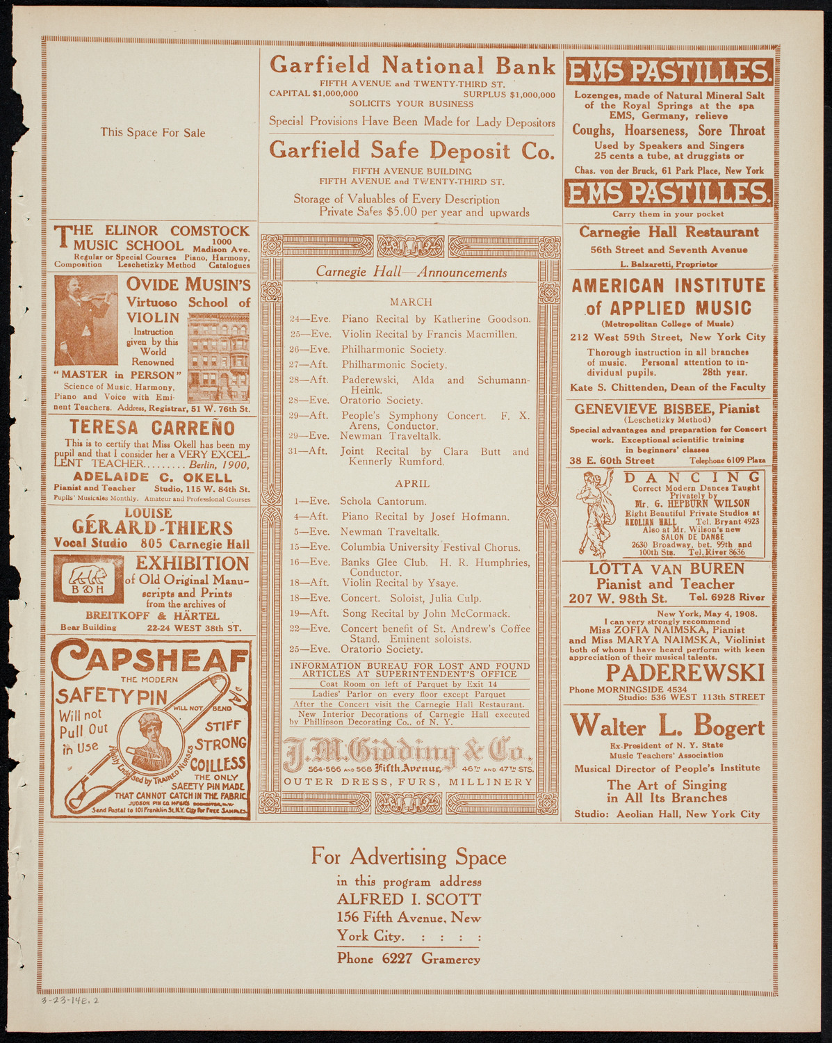 Meeting: United Irish Women of New York, March 23, 1914, program page 3