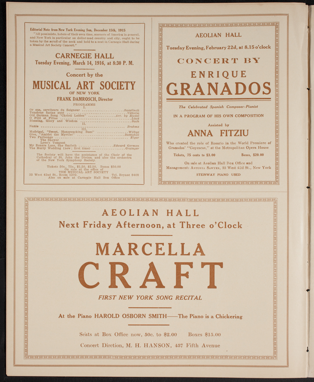 Oscar Seagle, Tenor, February 21, 1916, program page 10