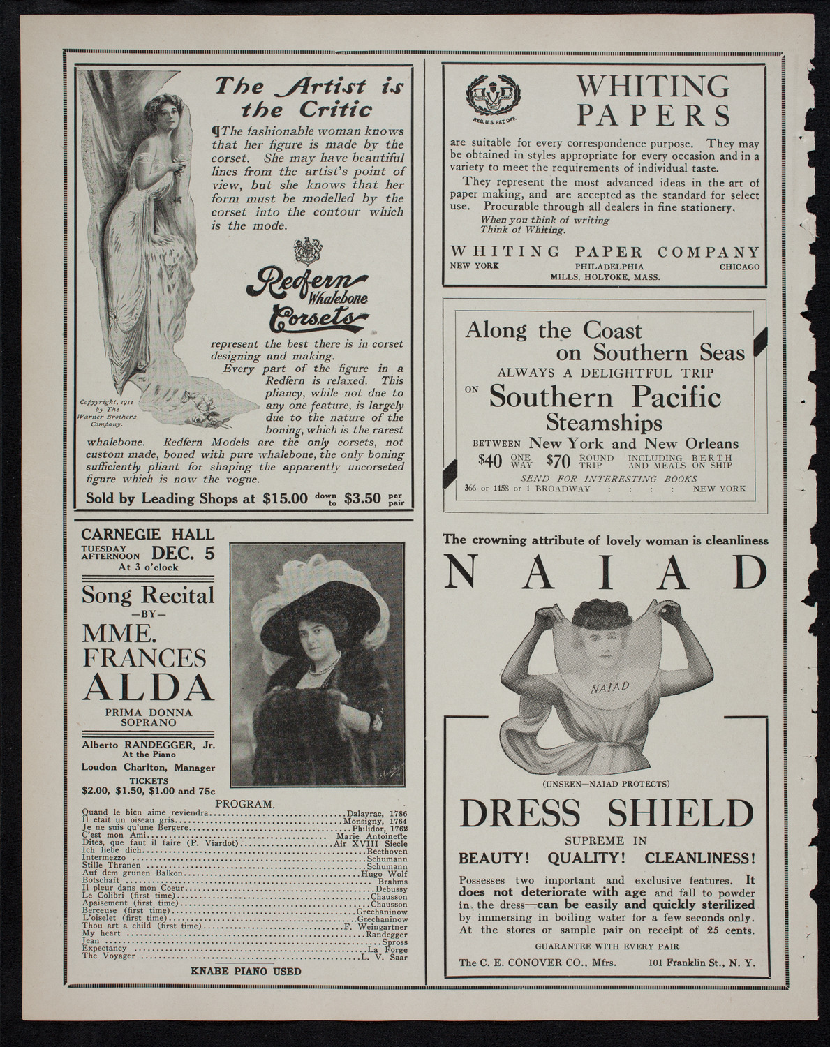 Ernestine Schumann-Heink, Mezzo-Soprano, November 28, 1911, program page 2