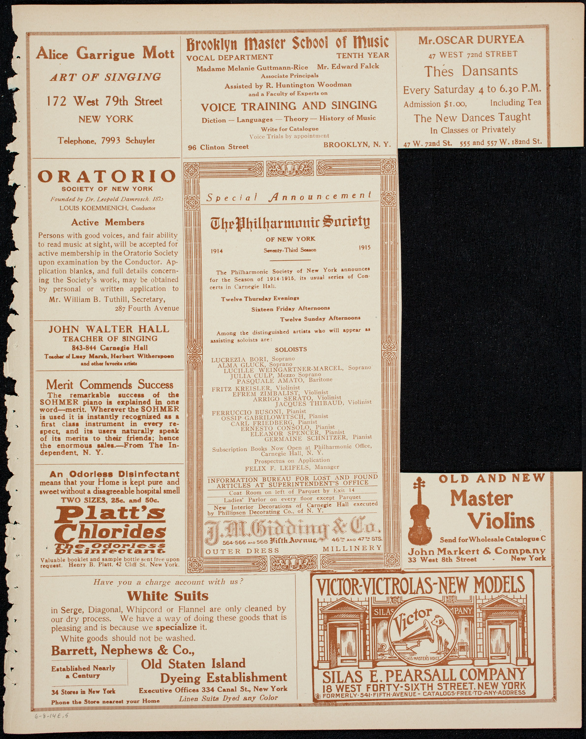 Graduation: New York College of Dentistry, June 8, 1914, program page 9